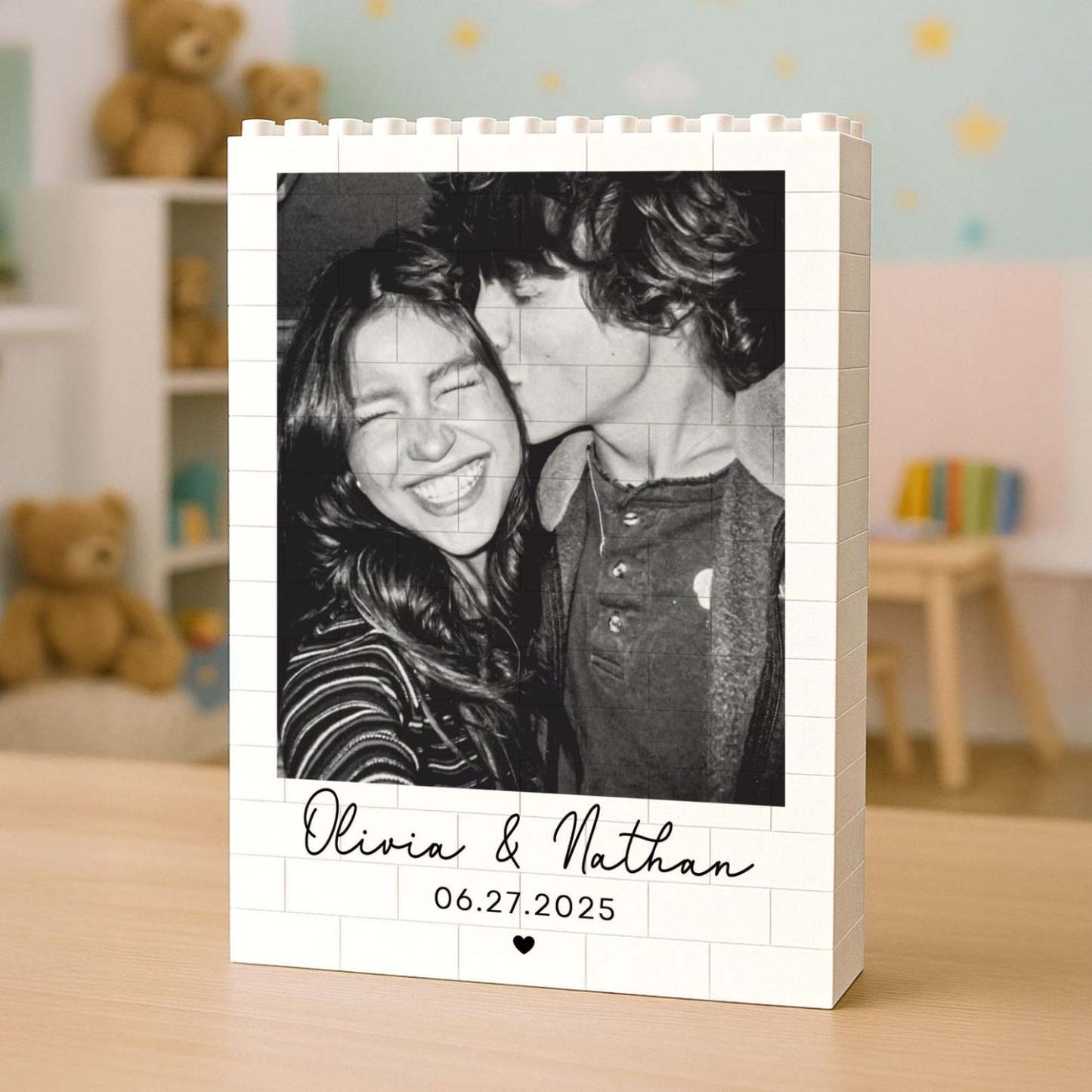 Individuell Gestaltbarer Foto-puzzle-rahmen Aus Bausteinen – Gestalten Sie Ihre Liebe, Ein Romantisches Geschenk Für Paare Zum Valentinstag Und Jahrestag - 