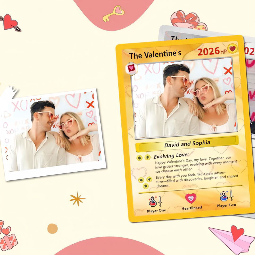 Personalisierte Karte Für Paare, Individuelle Jahrestagskarte Mit Paarfoto Im Anime-Stil, Perfektes Geschenk Für Verliebte - 