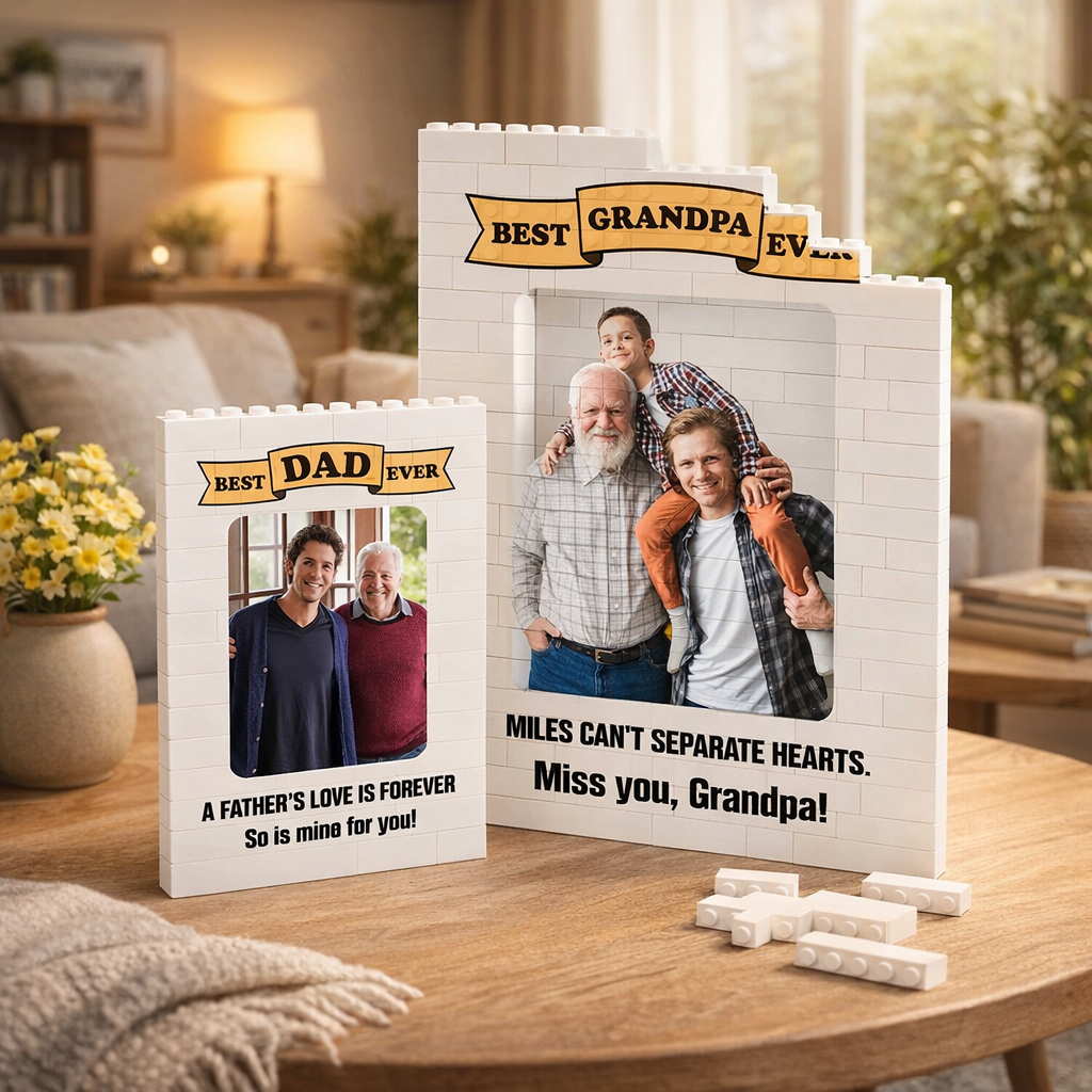 Individueller Foto-puzzle-rahmen Aus Bausteinen – Ein Liebevolles Geschenk Zum Vatertag