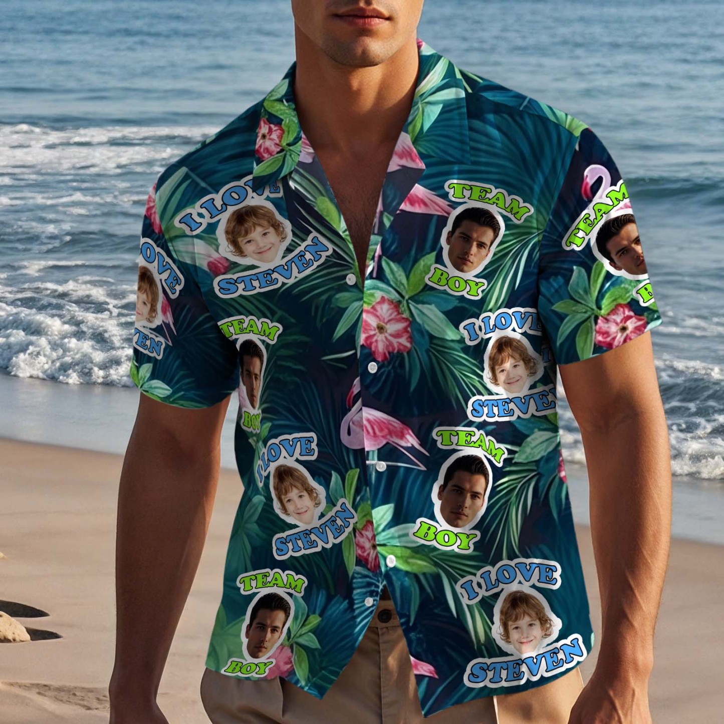 Benutzerdefinierte Hawaii-shirt Mit Gesicht Personalisierte Hawaii-foto-shirt Hund Katze Gesicht Shirt Geschenk Für Papa -