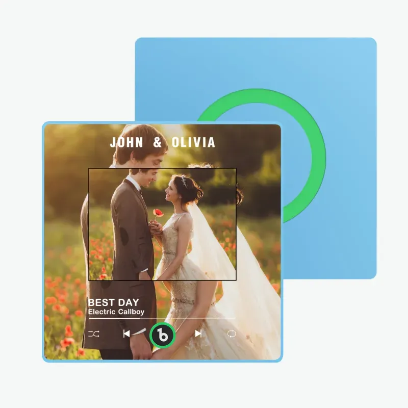 Neues 4.0-upgrade, Benutzerdefinierter Bunter Rahmen, Album-kühlschrankmagnet, Kühlschrank-musikmagnet, Kann Lieder Abspielen, Weihnachtsgeschenk - 