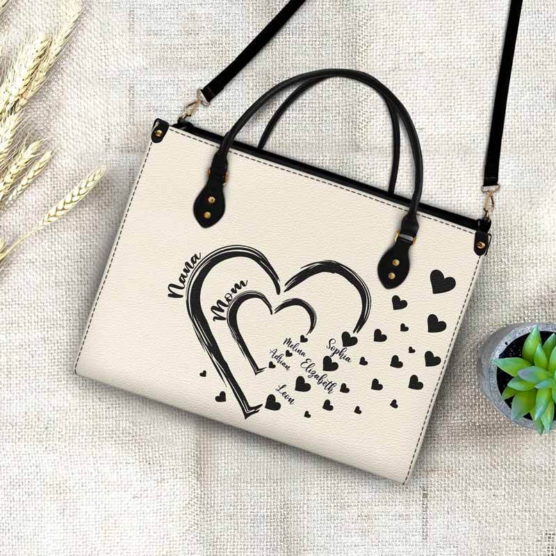 Mamas Omas Lieblinge - Geschenk Für Mutter, Großmutter - Personalisierte Ledertasche -