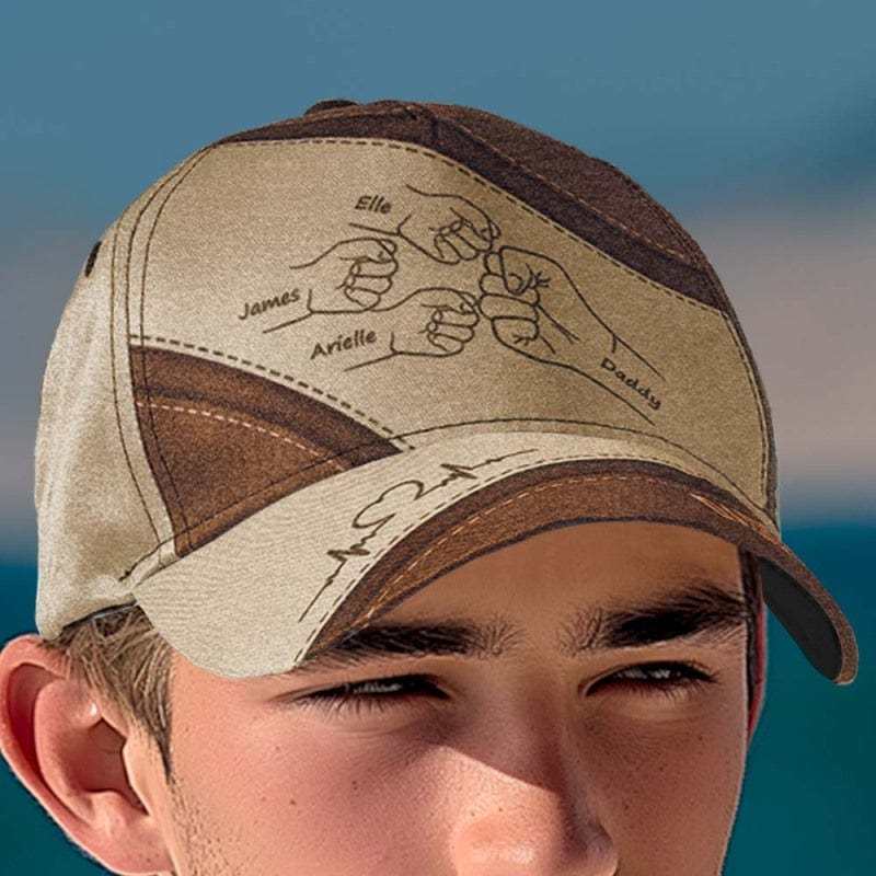 Vatertagsgeschenk Personalisierte Fist Bump Daddy Opa Custom Classic Cap, Für Papa, Für Opa, Für Ehemann -