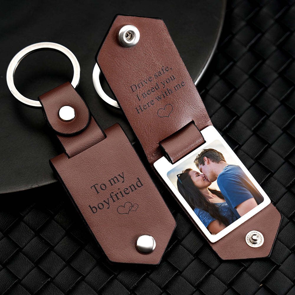 Drive Safe Schlüsselanhänger Zu My Lover To My Man Personalisierter Foto-text-schlüsselanhänger Aus Leder Mit Eingraviertem Text Für Ihn - FotoPortemonnaie