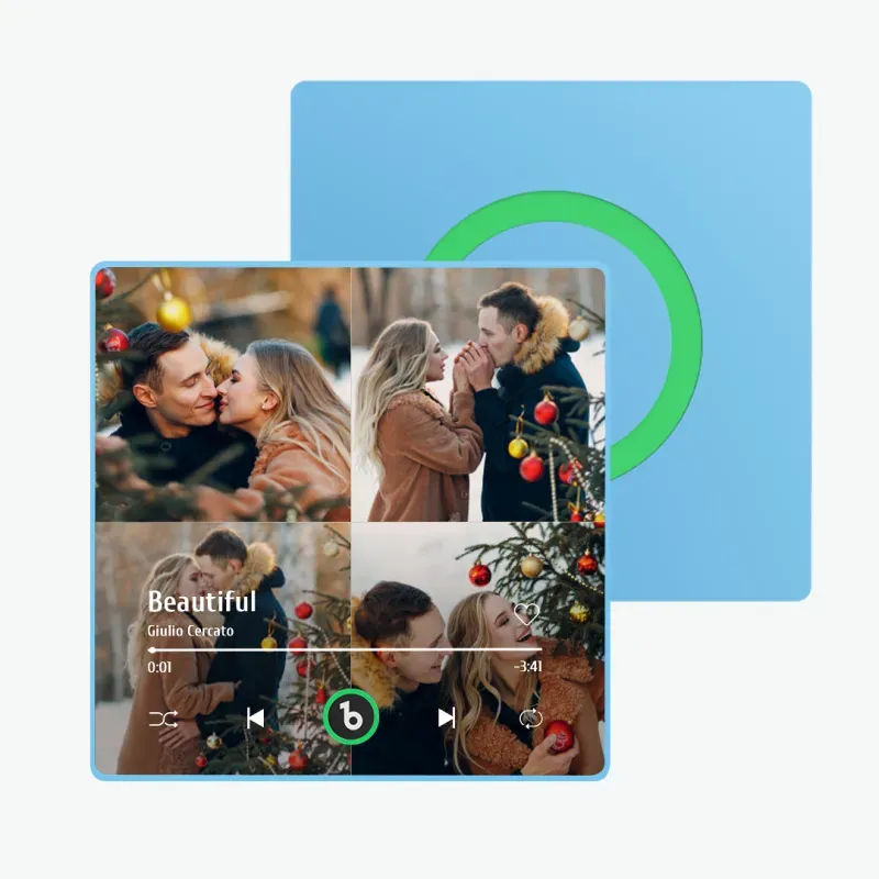 Neues 4.0-upgrade, Benutzerdefinierter Bunter Rahmen, Album-kühlschrankmagnet, Kühlschrank-musikmagnet, Kann Lieder Abspielen, Weihnachtsgeschenk - 