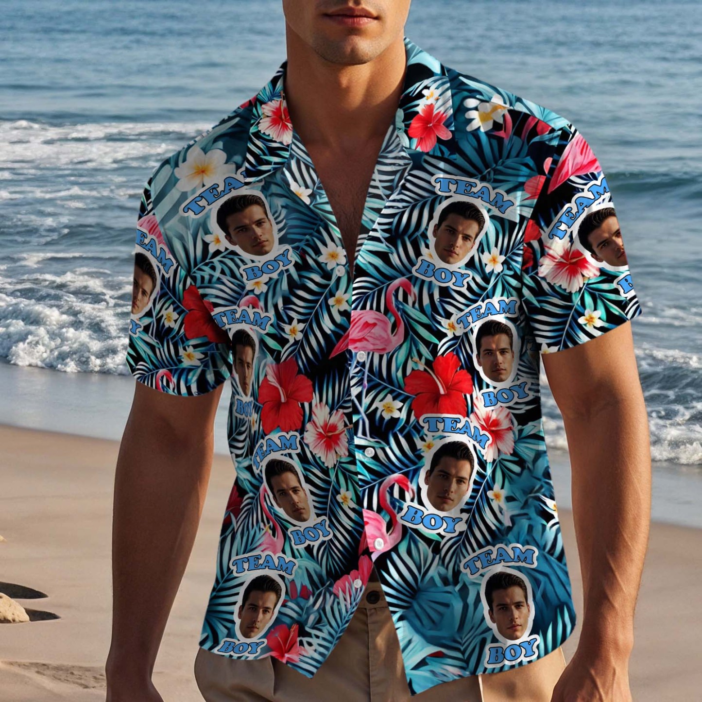 Benutzerdefinierte Hawaii-shirt Mit Gesicht Personalisierte Hawaii-foto-shirt Hund Katze Gesicht Shirt Geschenk Für Papa - 