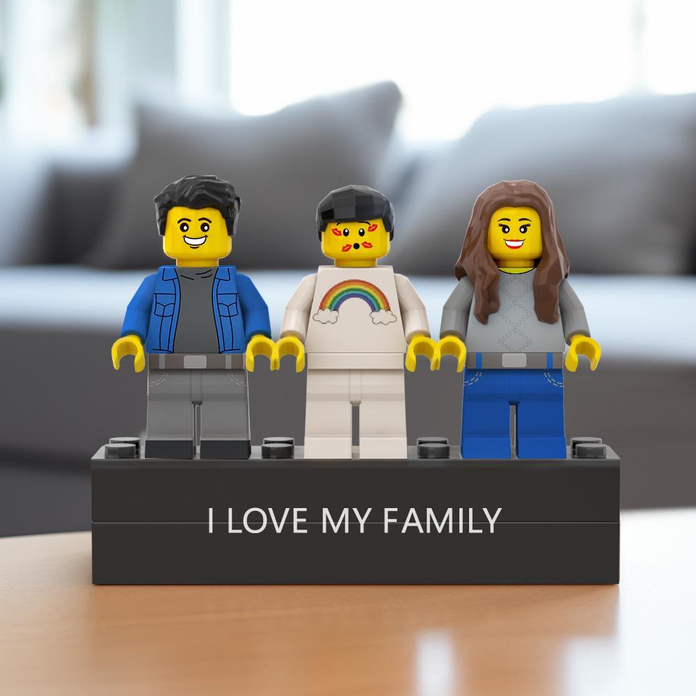 Geschenke Für Papa, Individuelle Minifiguren, Personalisierte Minifiguren Mit Sockel, Individuelle Multiplayer-minifiguren - FotoPortemonnaie