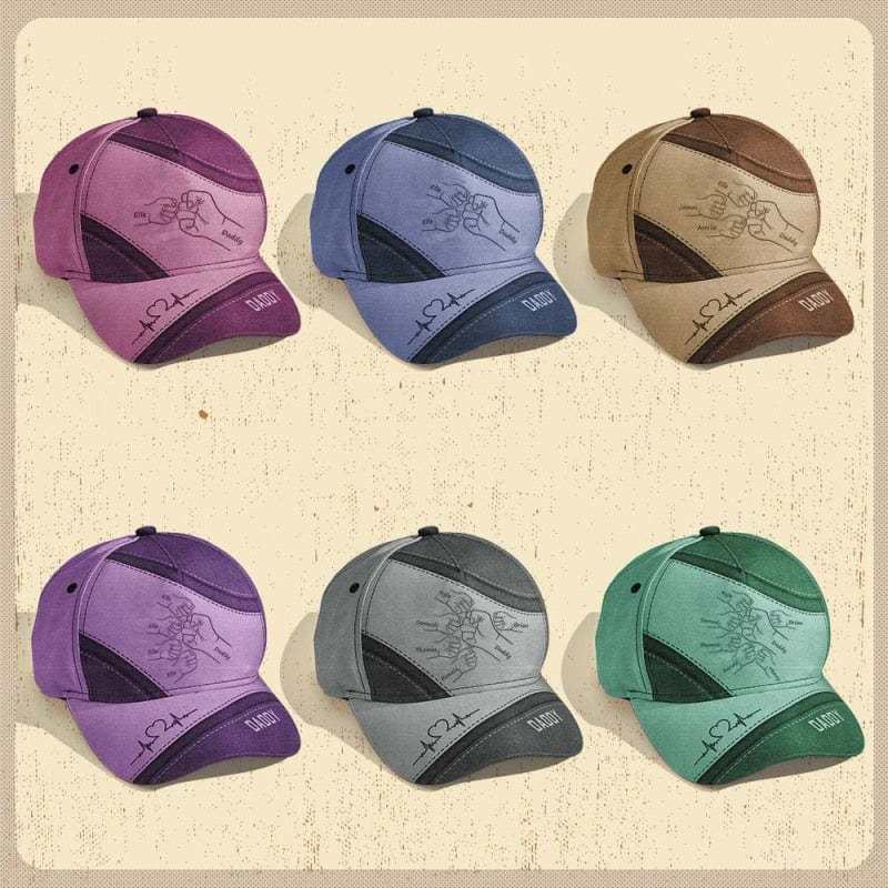 Vatertagsgeschenk Personalisierte Fist Bump Daddy Opa Custom Classic Cap, Für Papa, Für Opa, Für Ehemann -