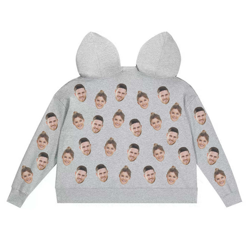 Personalisierter Partner-foto-einteiler Mit Kapuze, Romantischer Partner-pyjama, Partner-jumpsuit - 