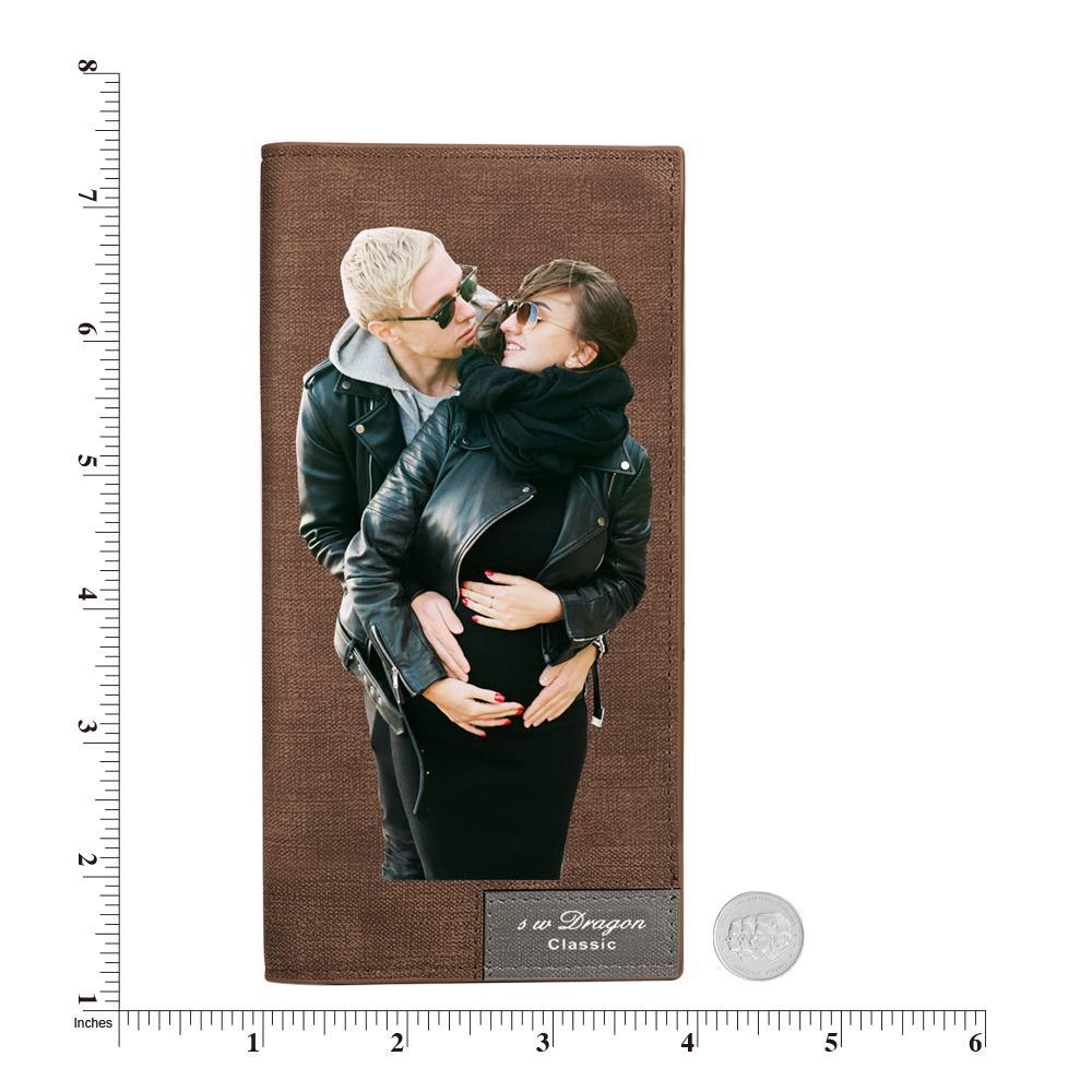 Muttertagsgeschenk - Lange Personalisiert Foto Geldbörse Braun Farbdruck