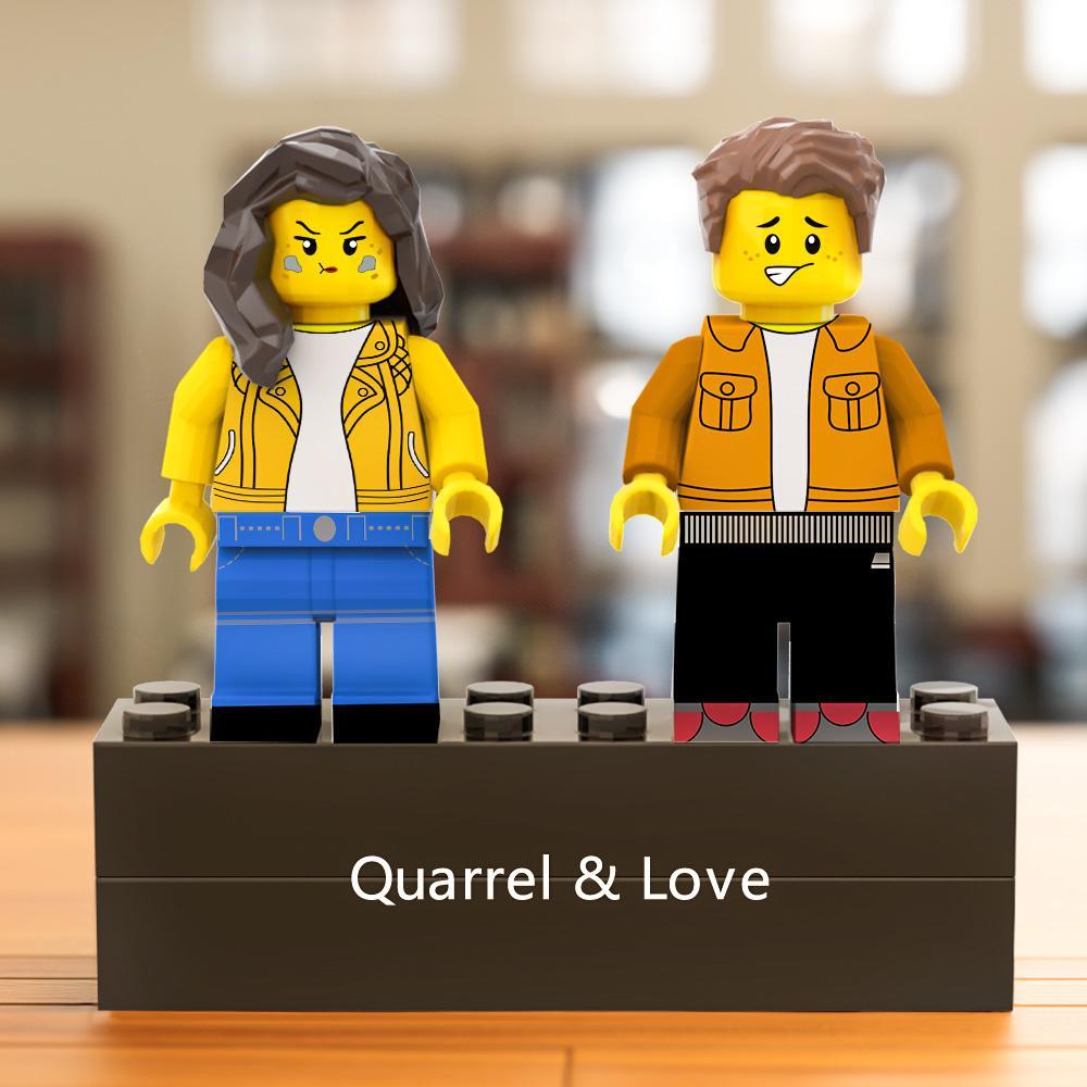 Geschenke Für Papa, Individuelle Minifiguren, Personalisierte Minifiguren Mit Sockel, Individuelle Multiplayer-minifiguren - FotoPortemonnaie