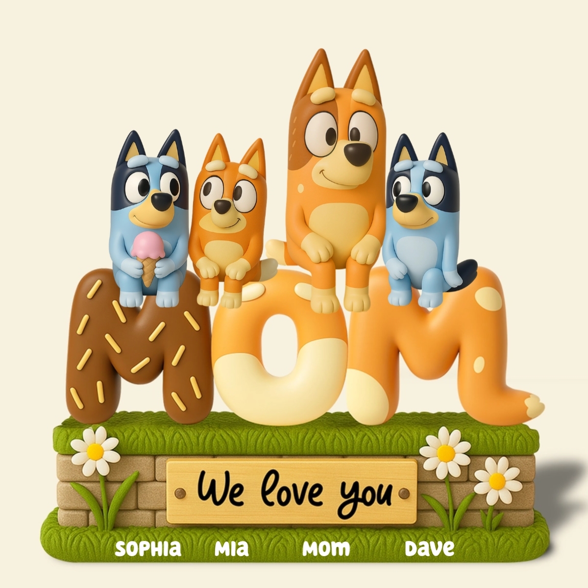 Personalisierte Geschenke Für Mama Hund Mutter Acryl Plakette Wir Lieben Dich Mama - 