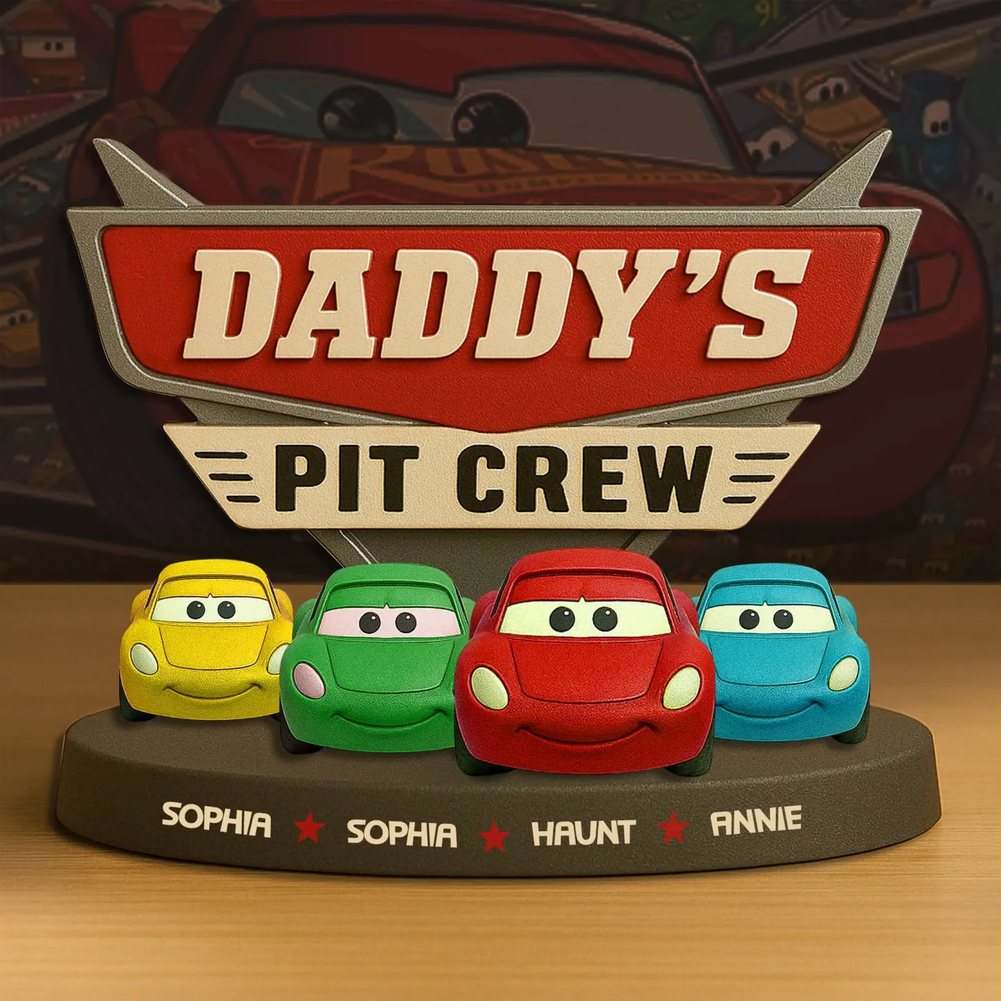 Cars Dad Plakette - Geschenk Für Väter - 