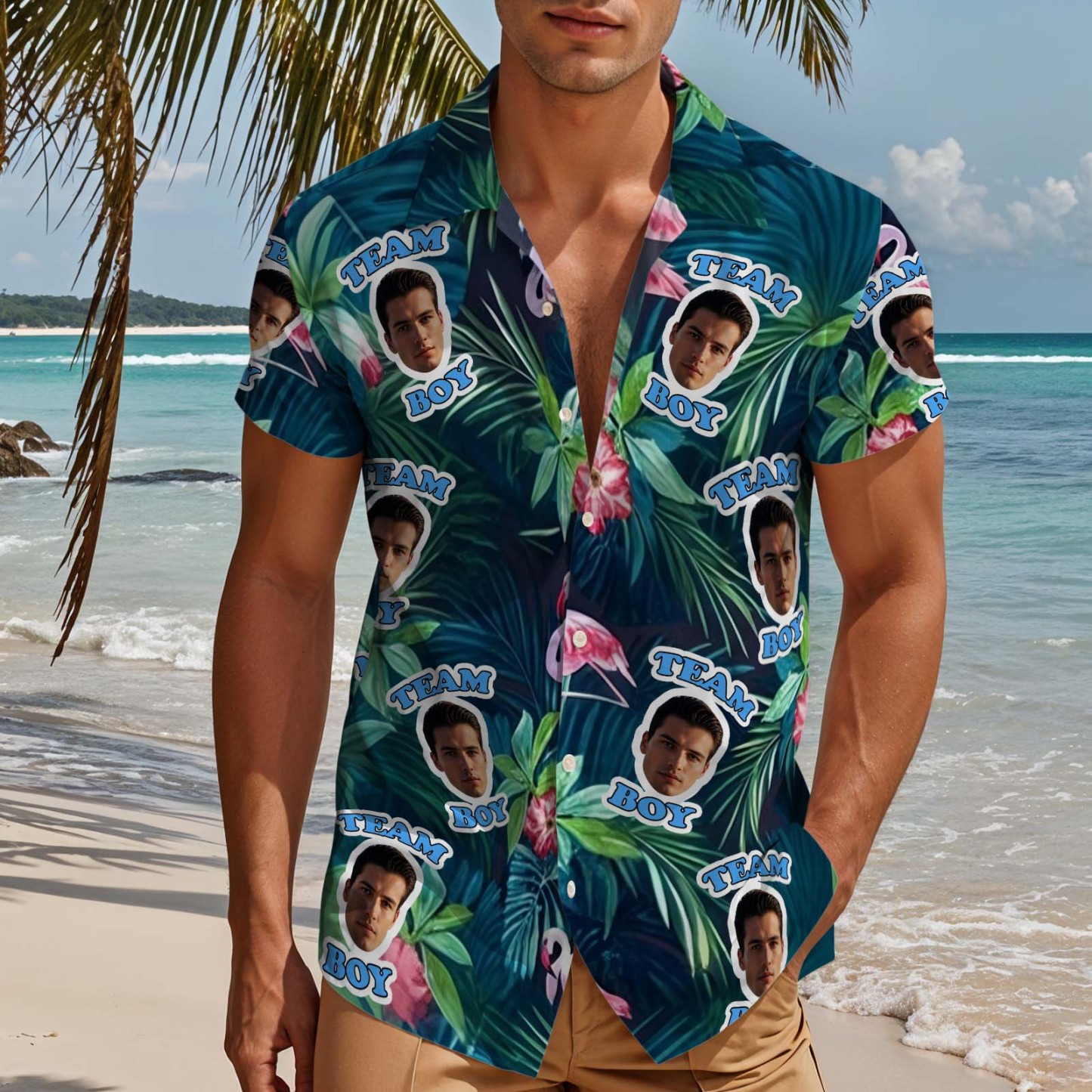 Benutzerdefinierte Hawaii-shirt Mit Gesicht Personalisierte Hawaii-foto-shirt Hund Katze Gesicht Shirt Geschenk Für Papa -