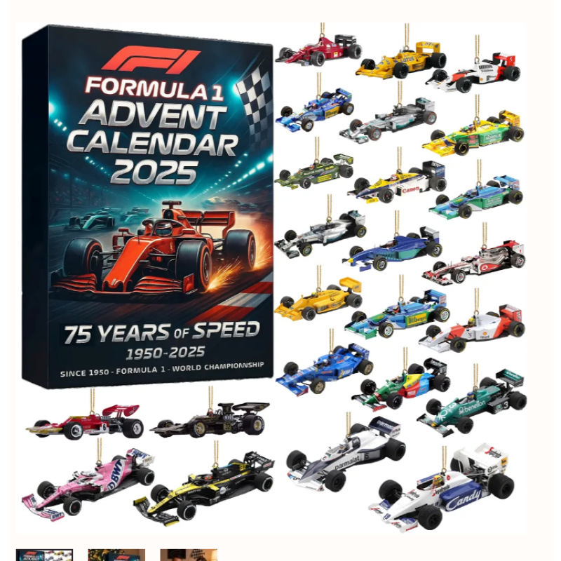 Hot-rod-adventskalender 2025: 24 Tage Mit Klassischen Muscle-car-acryl-ornamenten - 