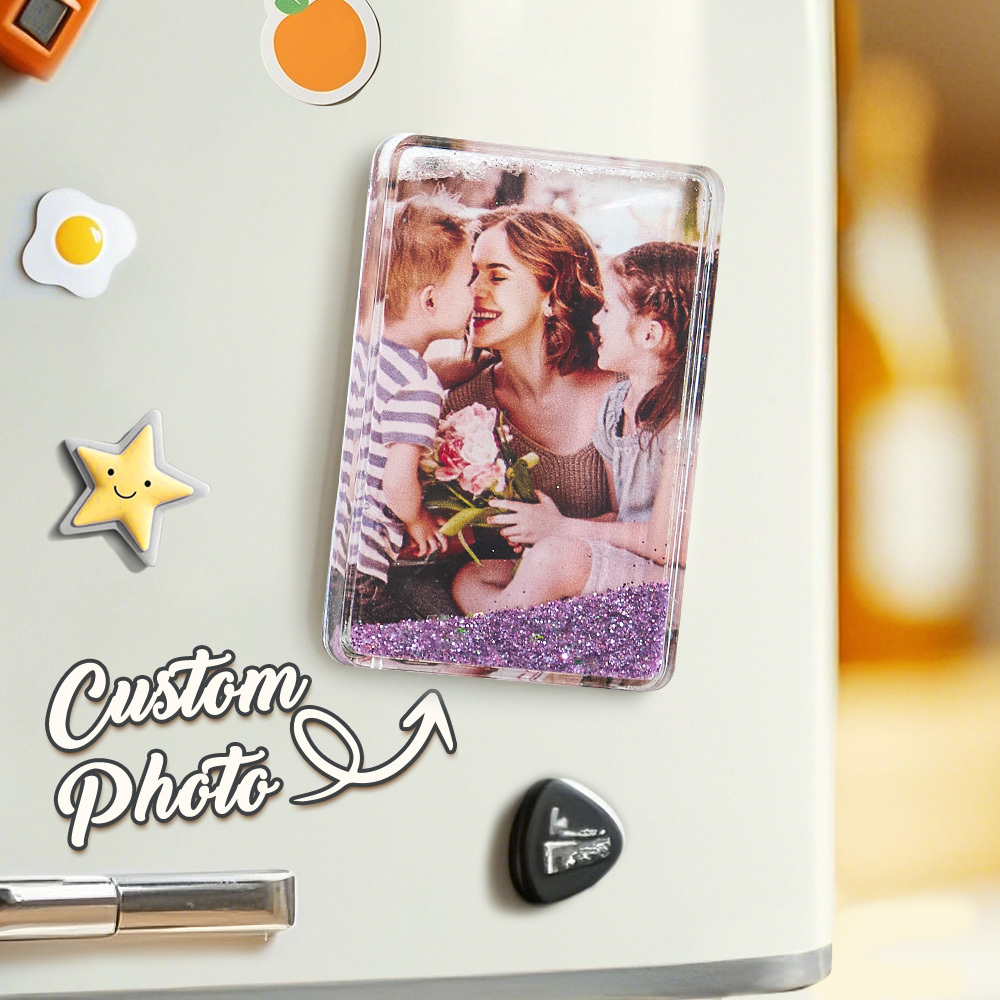 Benutzerdefinierte Quicksand Kühlschrank Magnet Personalisierte Foto Kühlschrank Magnet Home Dekoration Muttertag Geschenk -