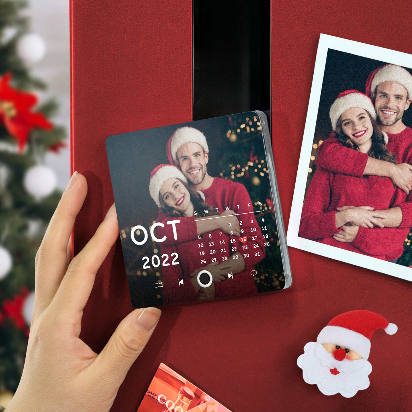 Personalisierter Fotokalender Musik Kühlschrankmagnet Jubiläumsgeschenk Benutzerdefinierte Musikmagnete Können Lieder Abspielen Weihnachtsgeschenke - 