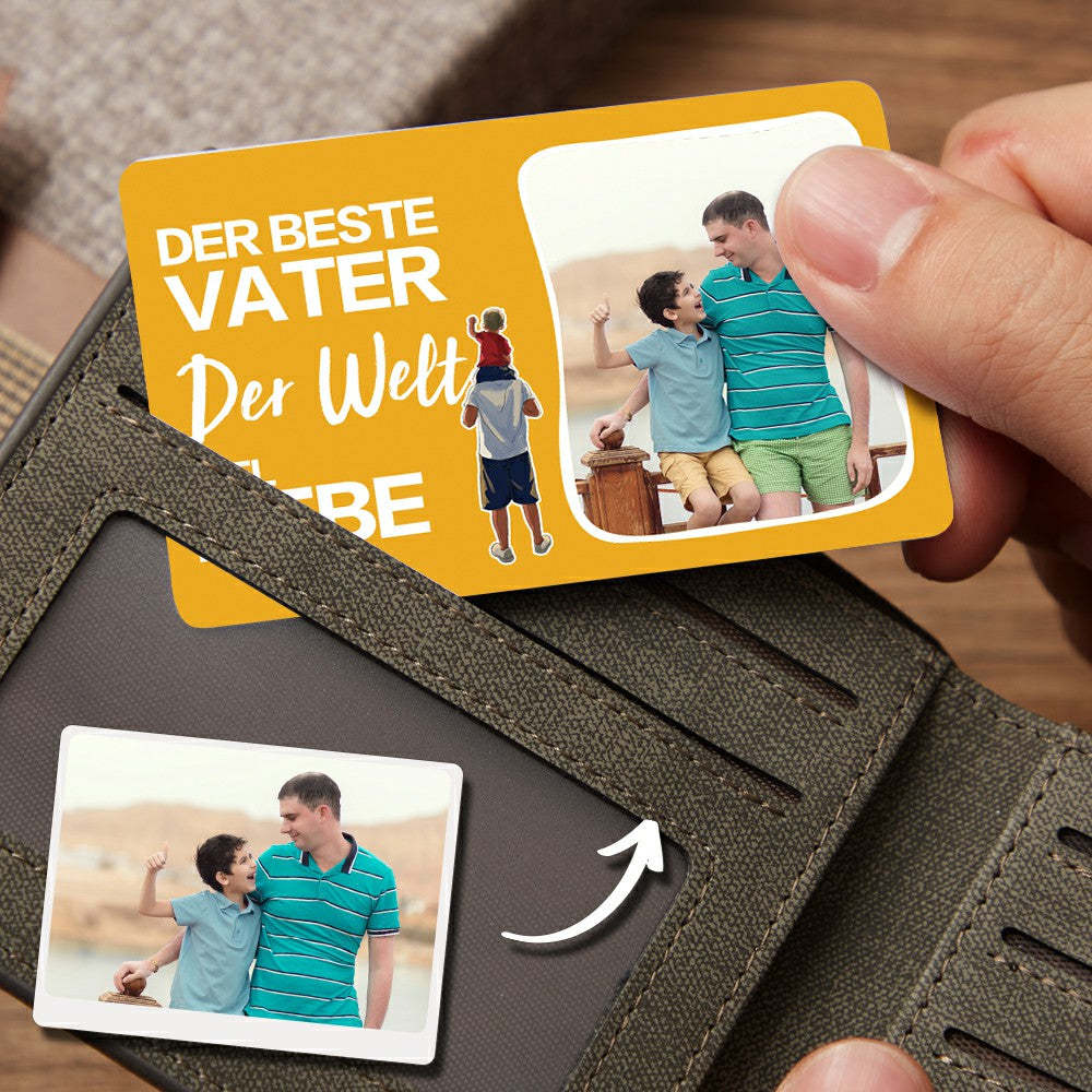 Vatertagsgeschenk Kundenspezifisches Foto Brieftasche Einsteckkarte - Der beste Vater der Welt