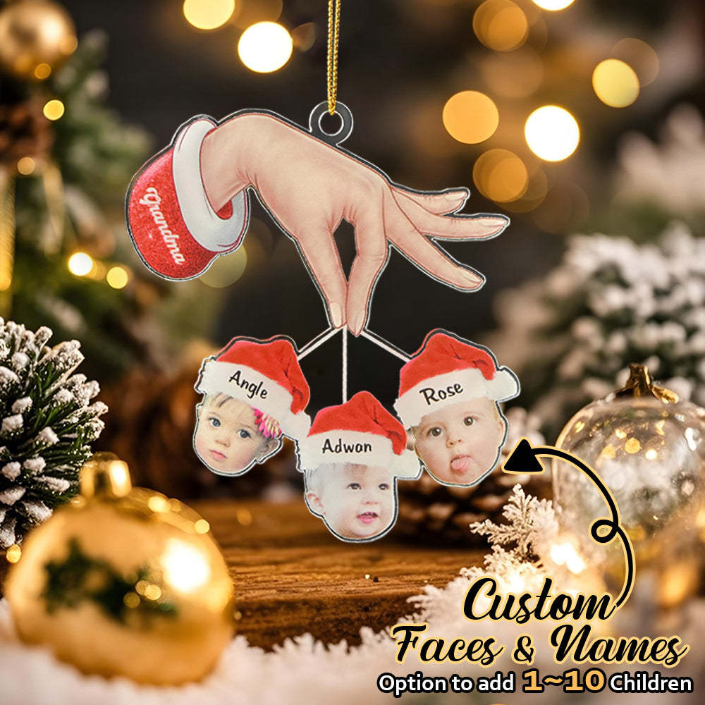 Personalisiertes Weihnachtsgeschenk Für Oma Und Enkelkinder, Individuelle Lustige Weihnachtsornament-geschenke Aus Acryl -