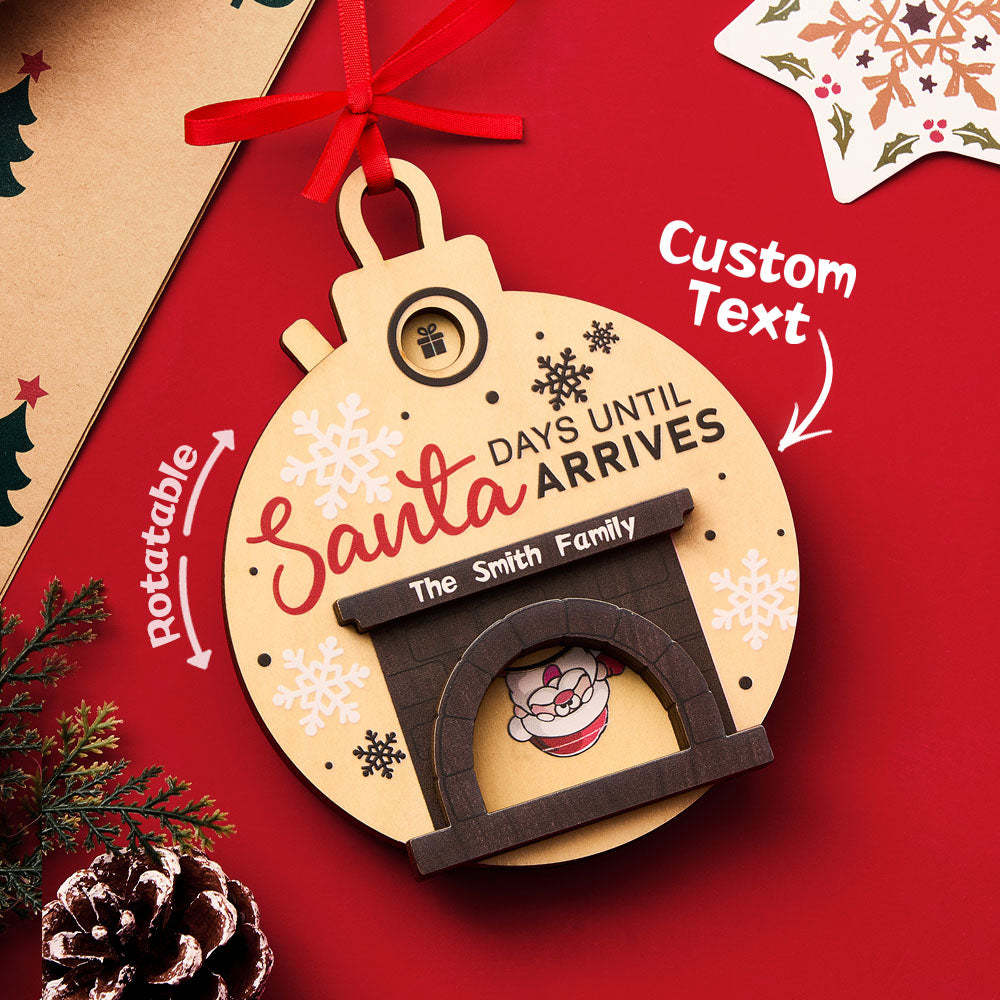 Personalisierter Weihnachtsmann Im Kamin, Countdown-ornament, Tage Bis Weihnachten -