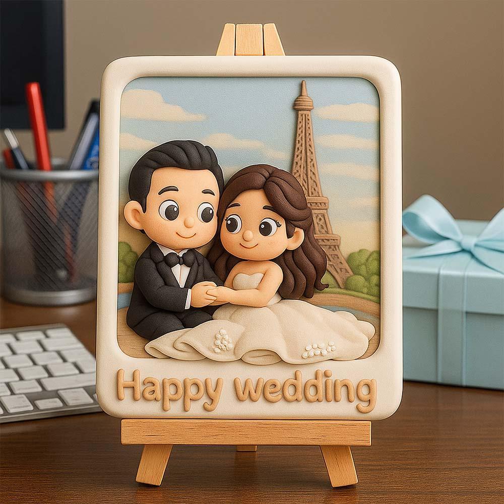 Personalisierte Hochzeitsfigur, 3d-gedrucktes Paargeschenk, Einzigartiges Andenken Für Braut Und Bräutigam, Romantische Personalisierte Hochzeitsdekoration - 