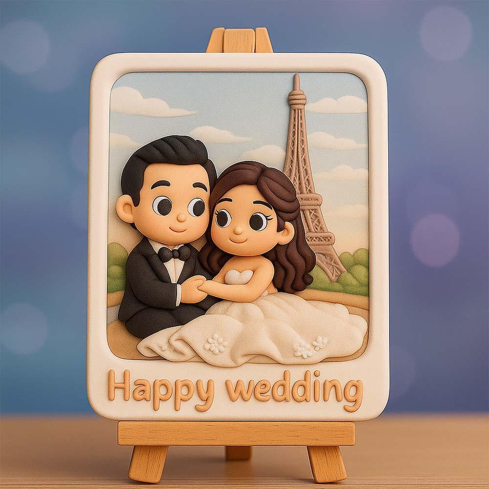 Personalisierte Hochzeitsfigur, 3d-gedrucktes Paargeschenk, Einzigartiges Andenken Für Braut Und Bräutigam, Romantische Personalisierte Hochzeitsdekoration - 