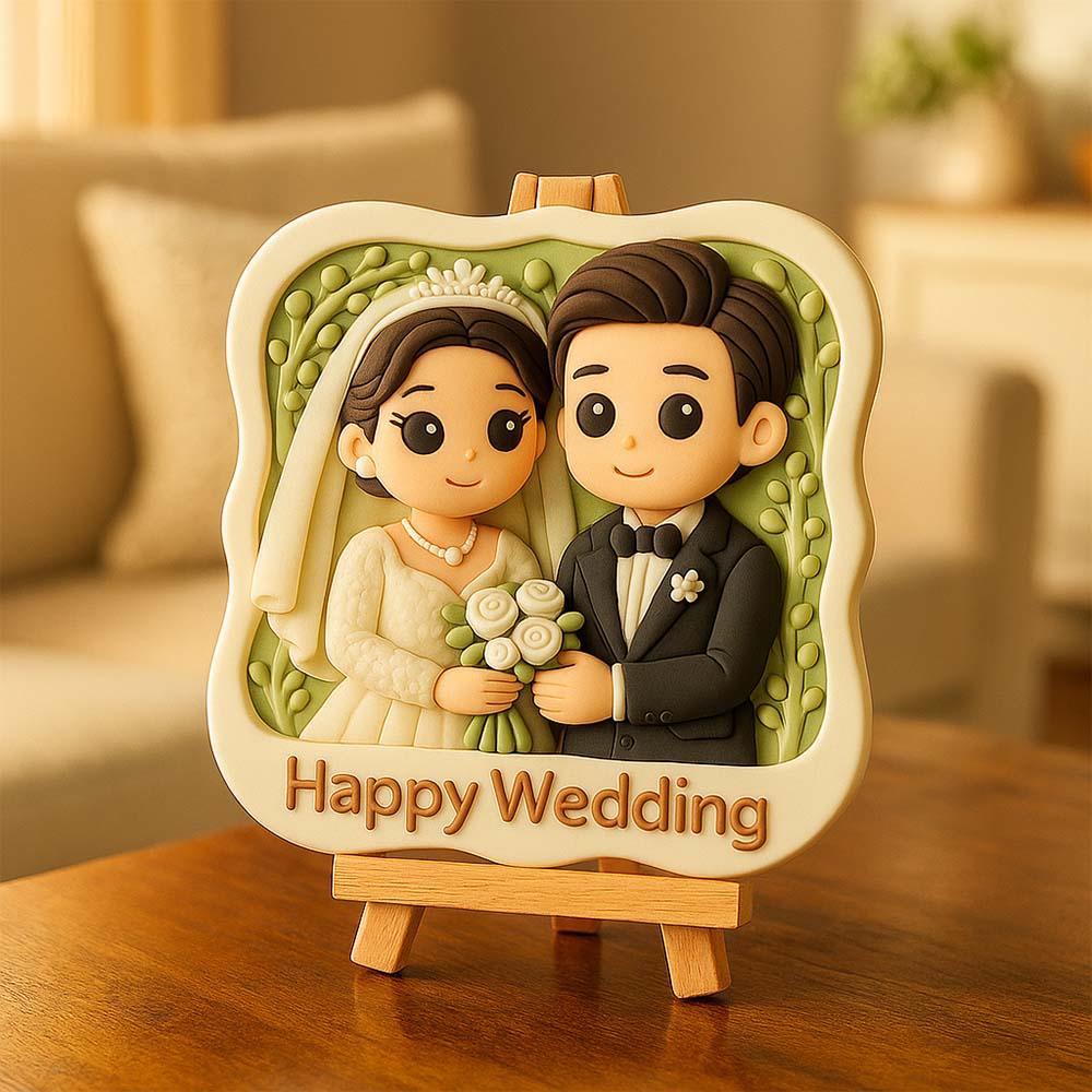 Personalisierte Hochzeitsfigur, 3d-gedrucktes Paargeschenk, Einzigartiges Andenken Für Braut Und Bräutigam, Romantische Personalisierte Hochzeitsdekoration - 