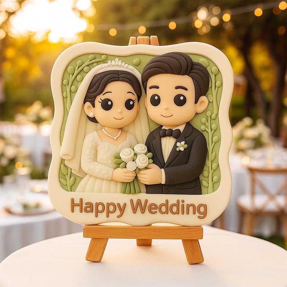 Personalisierte Hochzeitsfigur, 3d-gedrucktes Paargeschenk, Einzigartiges Andenken Für Braut Und Bräutigam, Romantische Personalisierte Hochzeitsdekoration - 