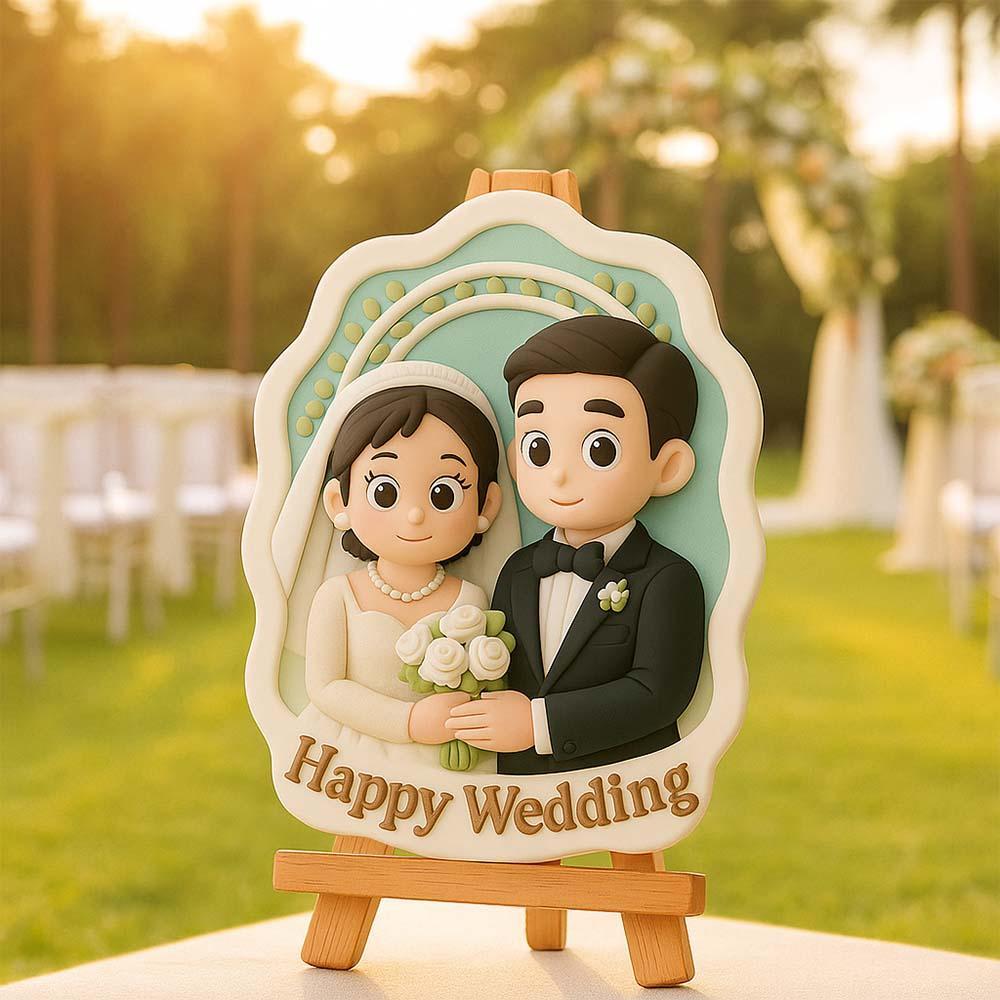 Personalisierte Hochzeitsfigur, 3d-gedrucktes Paargeschenk, Einzigartiges Andenken Für Braut Und Bräutigam, Romantische Personalisierte Hochzeitsdekoration - 