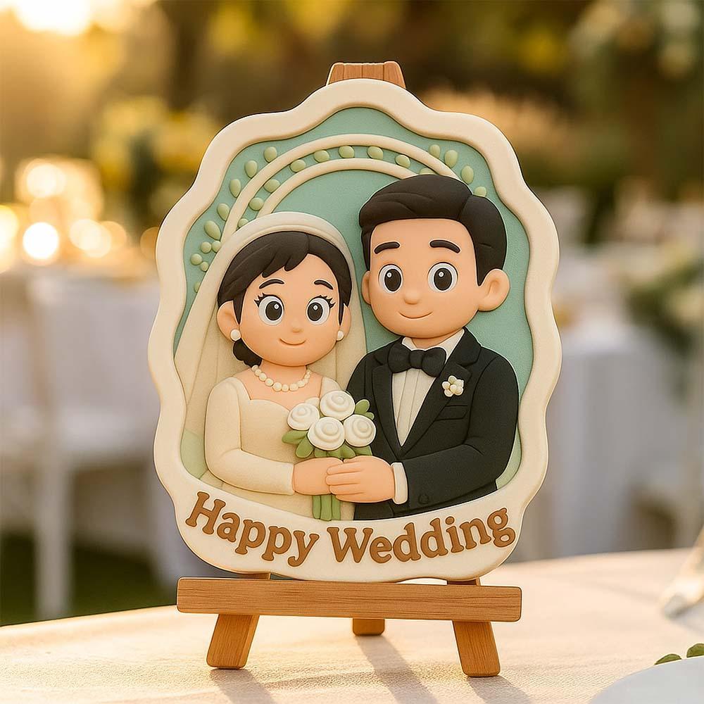 Personalisierte Hochzeitsfigur, 3d-gedrucktes Paargeschenk, Einzigartiges Andenken Für Braut Und Bräutigam, Romantische Personalisierte Hochzeitsdekoration - 