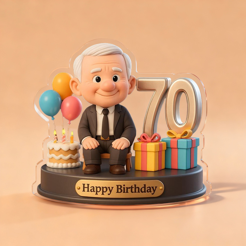 Geburtstagsgeschenke Für Ihn: Personalisierte Foto-acrylfiguren Mit Cartoon-geburtstagsmotiven Im 2d-look Und 3d-pop-effekt - 