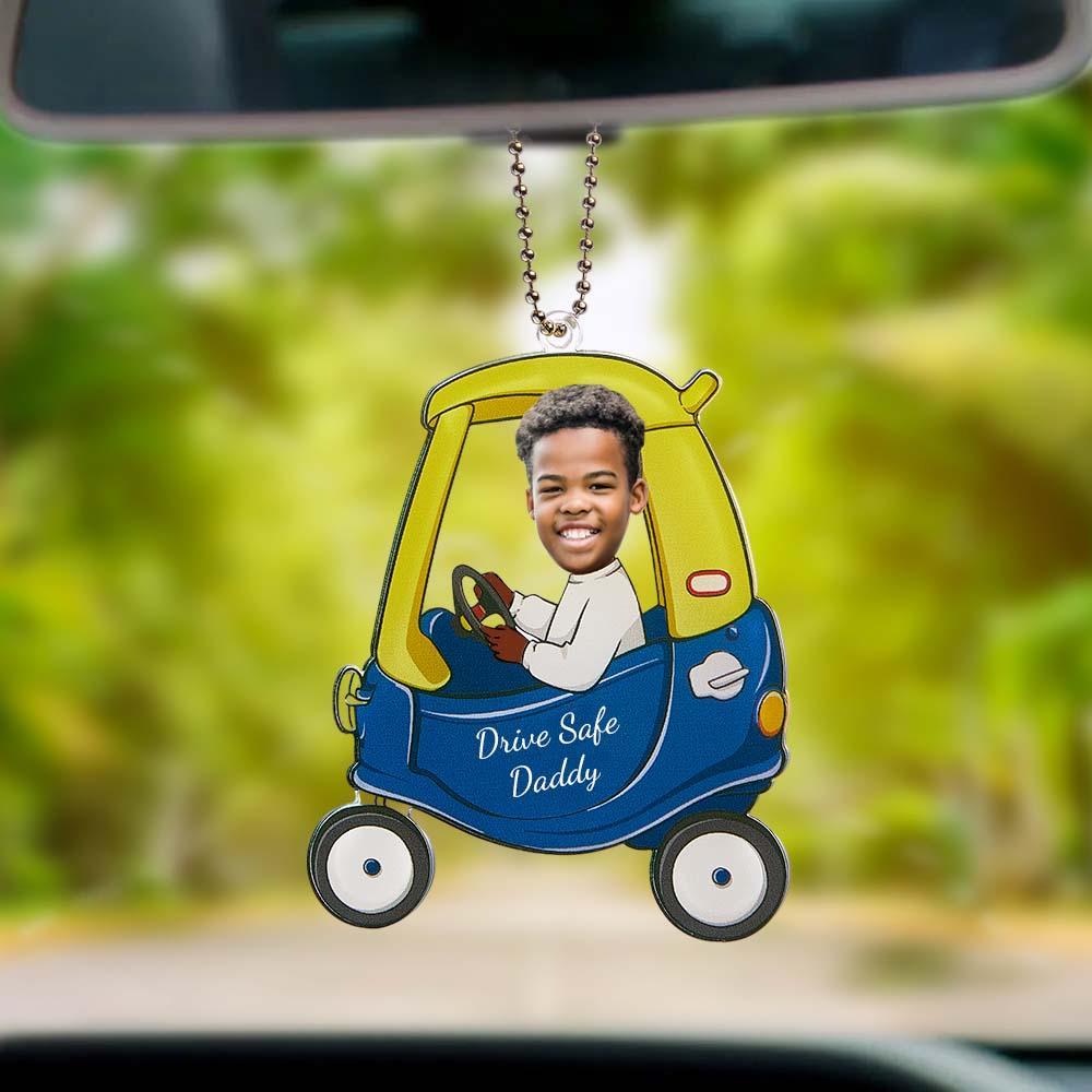 Geschenke Für Vater, Drive Safe Daddy, Personalisiertes Auto-foto-ornament, Auto-rückspiegel-hängezubehör -