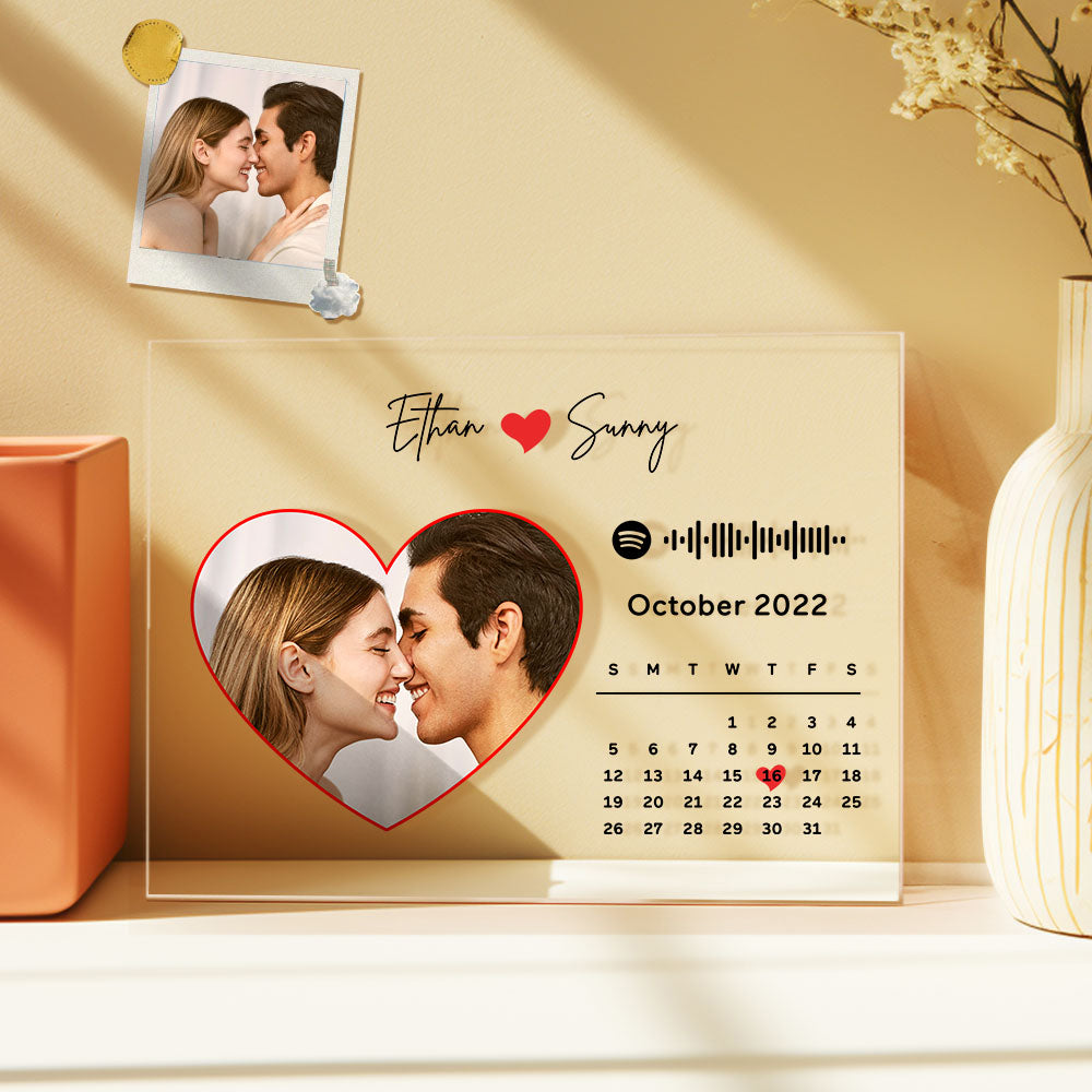 Personalisierte Liebesherz-spotify-plakette, Spotify-code, Song-dekor, Foto-dekor, Geschenk Für Paare