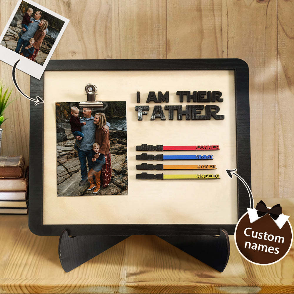 Personalisiertes Lichtschwert „i Am Their Father" Holzschild Geschenk Für Papa -