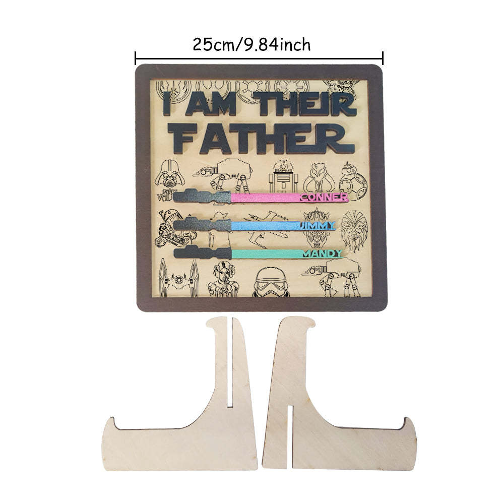 Personalisiertes Ich Bin Ihr Vater Schild Holz Lichtschwert Plakette Vatertagsgeschenk -