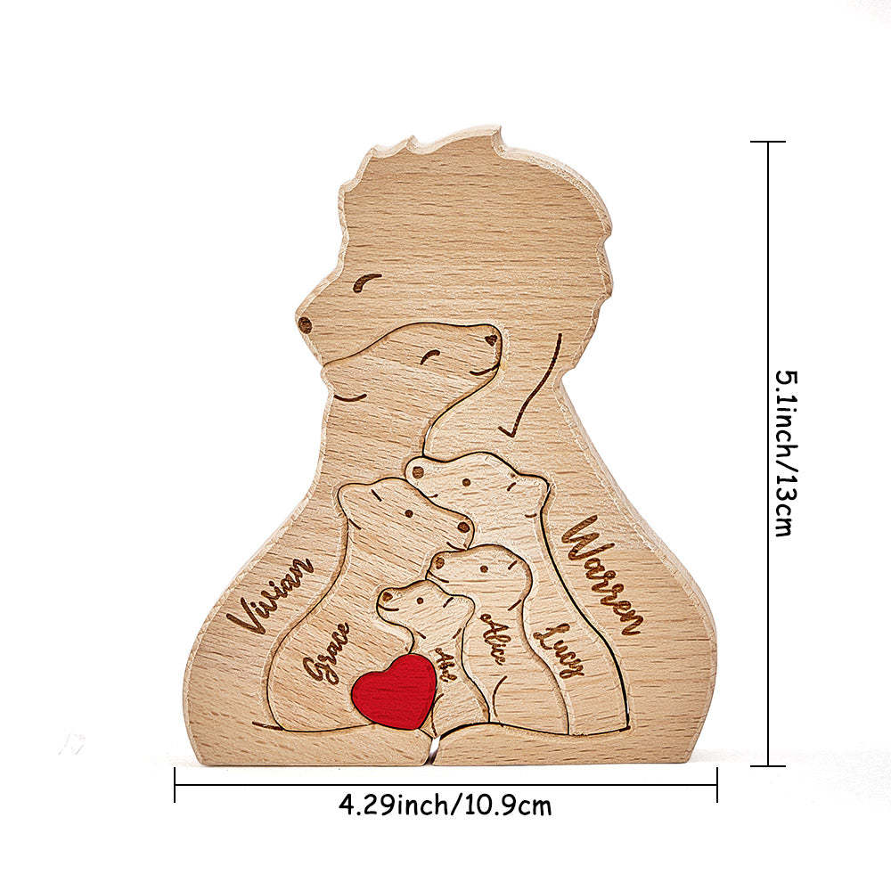 Personalisierte Holzlöwen, Individuelle Familienmitgliedernamen, Puzzle, Heimdekoration, Geschenke - FotoPortemonnaie