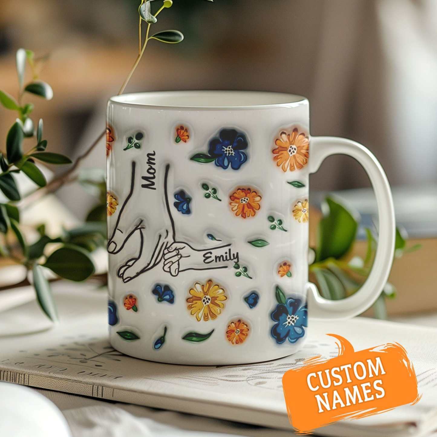 Geburtstagsgeschenk „halte Meine Hand, Halte Mein Herz", Personalisierter 3d-becher Mit Aufgeblasenem Effekt, Muttertagsgeschenk Für Mama Und Oma - 