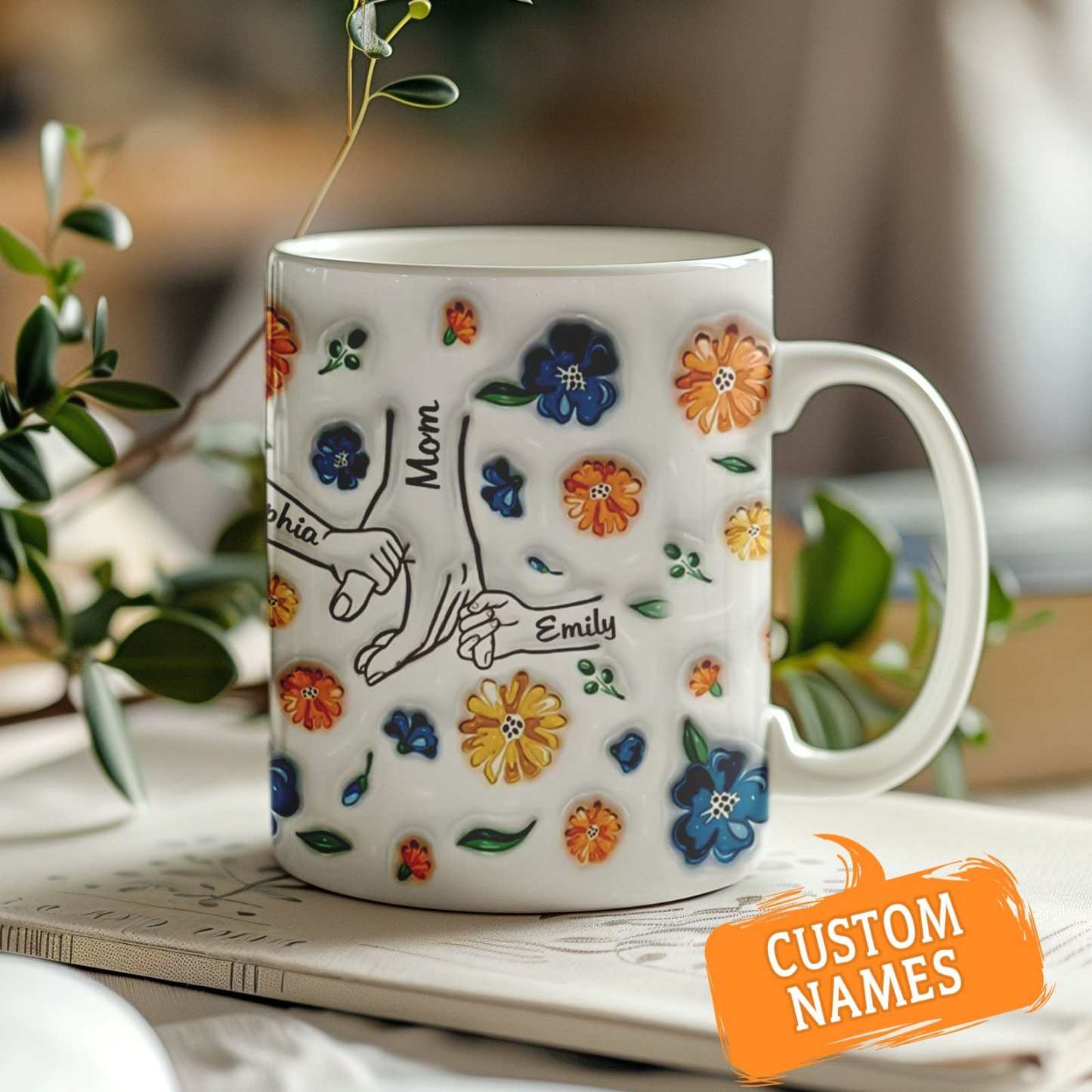 Geburtstagsgeschenk „halte Meine Hand, Halte Mein Herz", Personalisierter 3d-becher Mit Aufgeblasenem Effekt, Muttertagsgeschenk Für Mama Und Oma - 