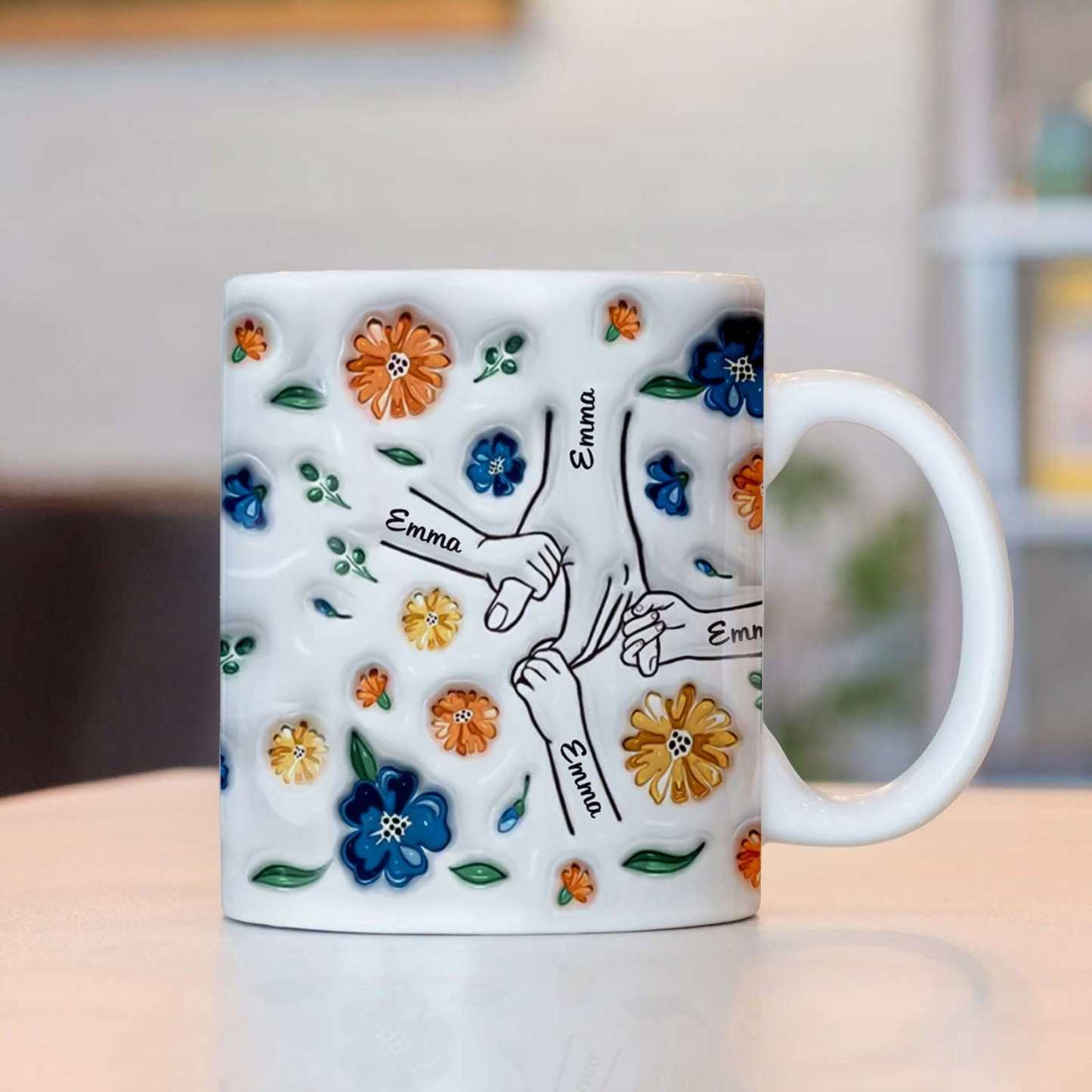 Geburtstagsgeschenk „halte Meine Hand, Halte Mein Herz", Personalisierter 3d-becher Mit Aufgeblasenem Effekt, Muttertagsgeschenk Für Mama Und Oma - 