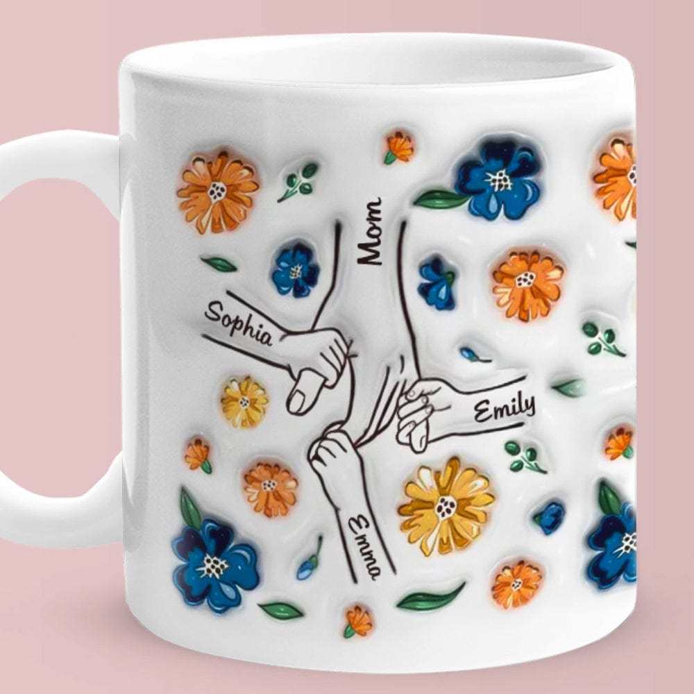 Personalisierter, Individueller 3d-becher Mit Aufgeblasenem Effekt, Geburtstagsgeschenk „halte Meine Hand, Halte Mein Herz", Muttertagsgeschenk Für Mama Und Oma - 