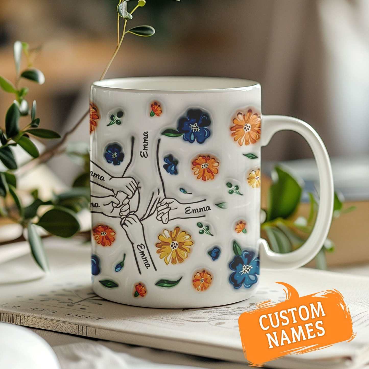 Geburtstagsgeschenk „halte Meine Hand, Halte Mein Herz", Personalisierter 3d-becher Mit Aufgeblasenem Effekt, Muttertagsgeschenk Für Mama Und Oma - 