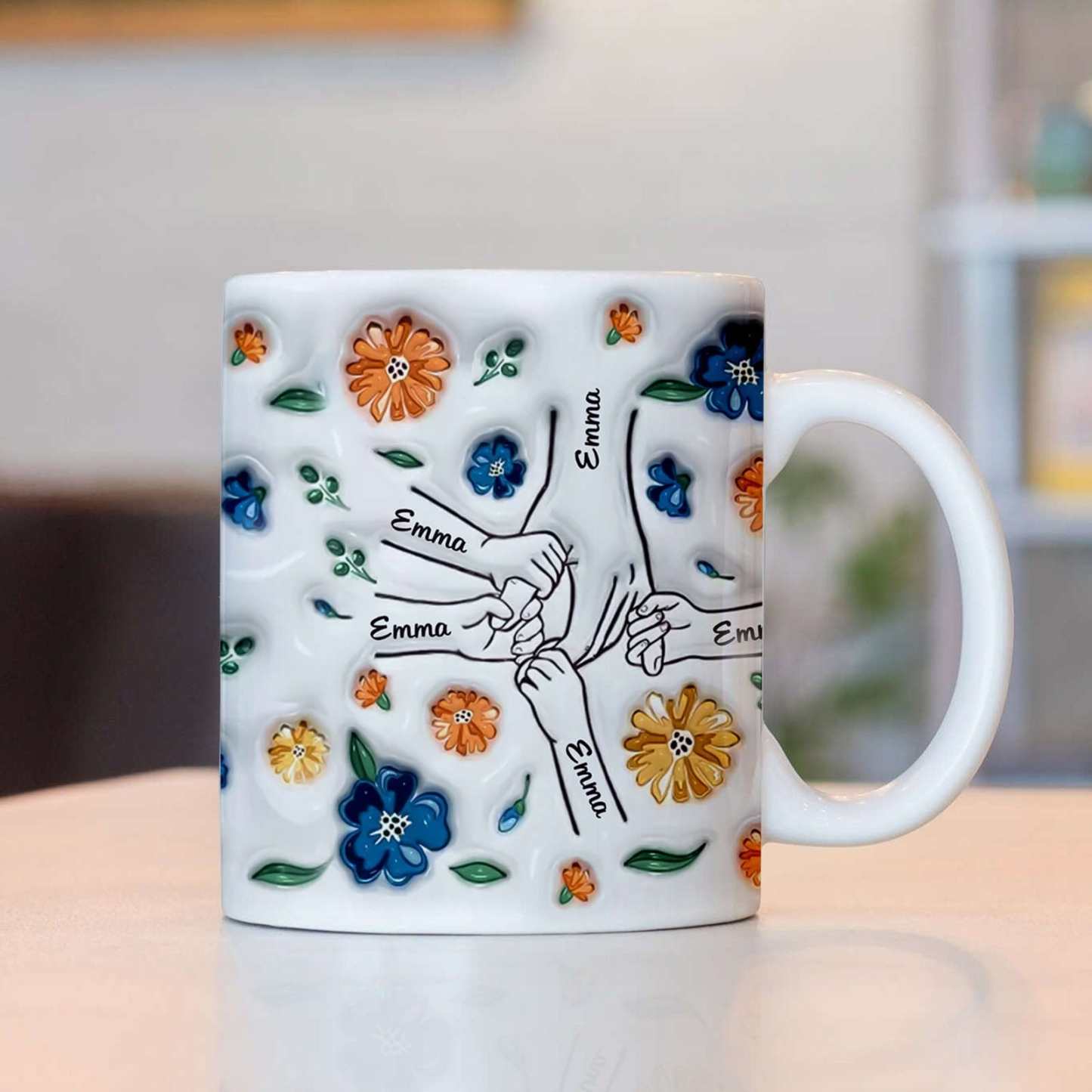 Geburtstagsgeschenk „halte Meine Hand, Halte Mein Herz", Personalisierter 3d-becher Mit Aufgeblasenem Effekt, Muttertagsgeschenk Für Mama Und Oma - 