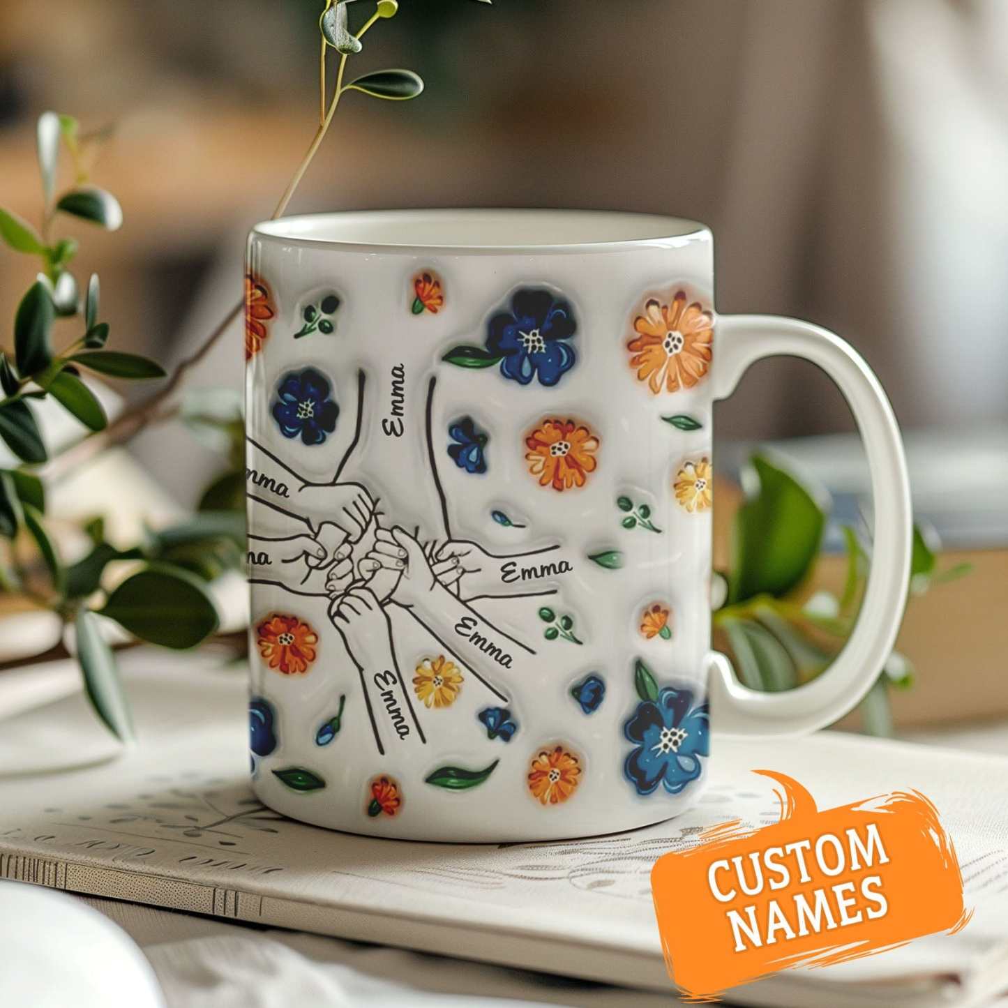 Geburtstagsgeschenk „halte Meine Hand, Halte Mein Herz", Personalisierter 3d-becher Mit Aufgeblasenem Effekt, Muttertagsgeschenk Für Mama Und Oma - 