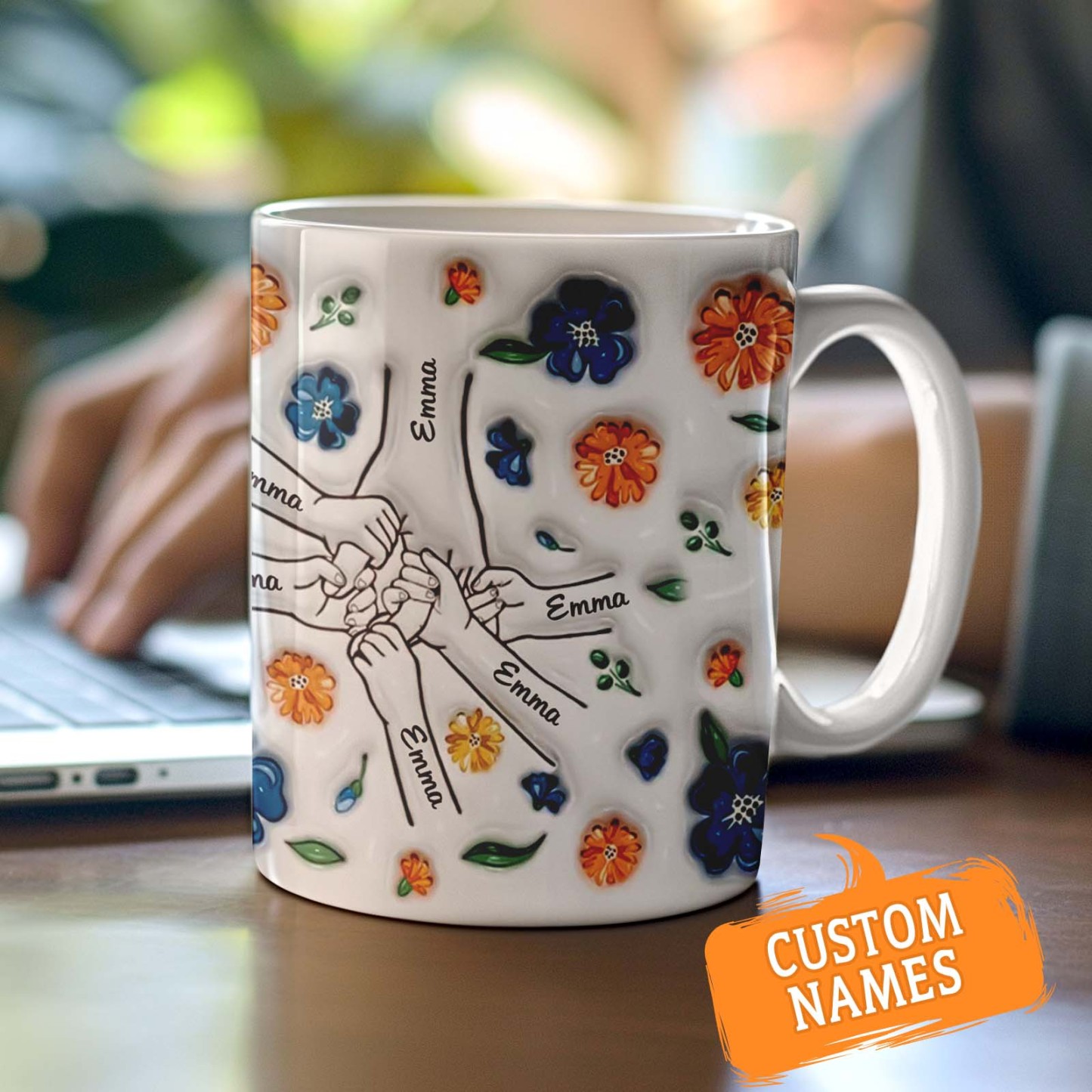 Geburtstagsgeschenk „halte Meine Hand, Halte Mein Herz", Personalisierter 3d-becher Mit Aufgeblasenem Effekt, Muttertagsgeschenk Für Mama Und Oma - 