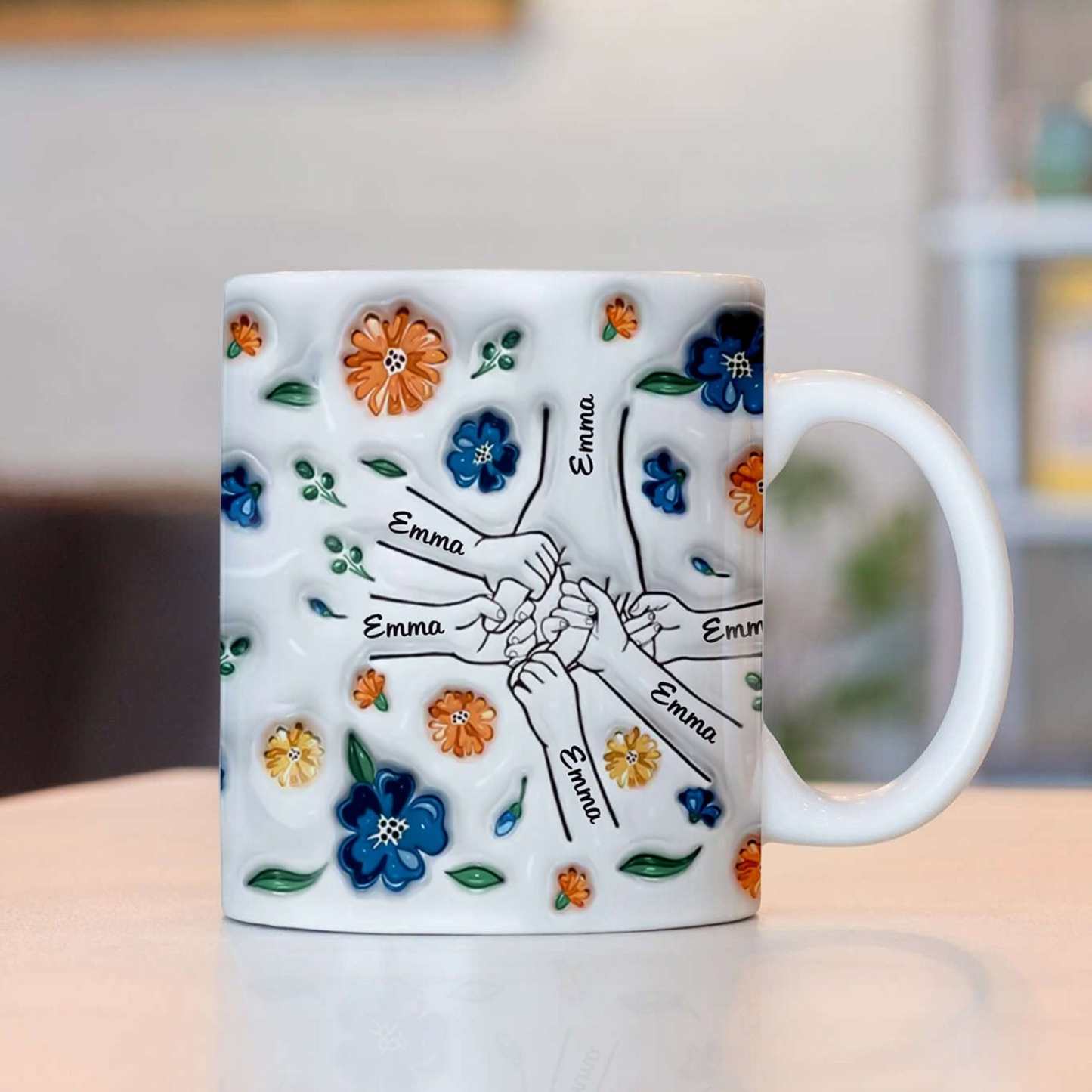 Geburtstagsgeschenk „halte Meine Hand, Halte Mein Herz", Personalisierter 3d-becher Mit Aufgeblasenem Effekt, Muttertagsgeschenk Für Mama Und Oma - 