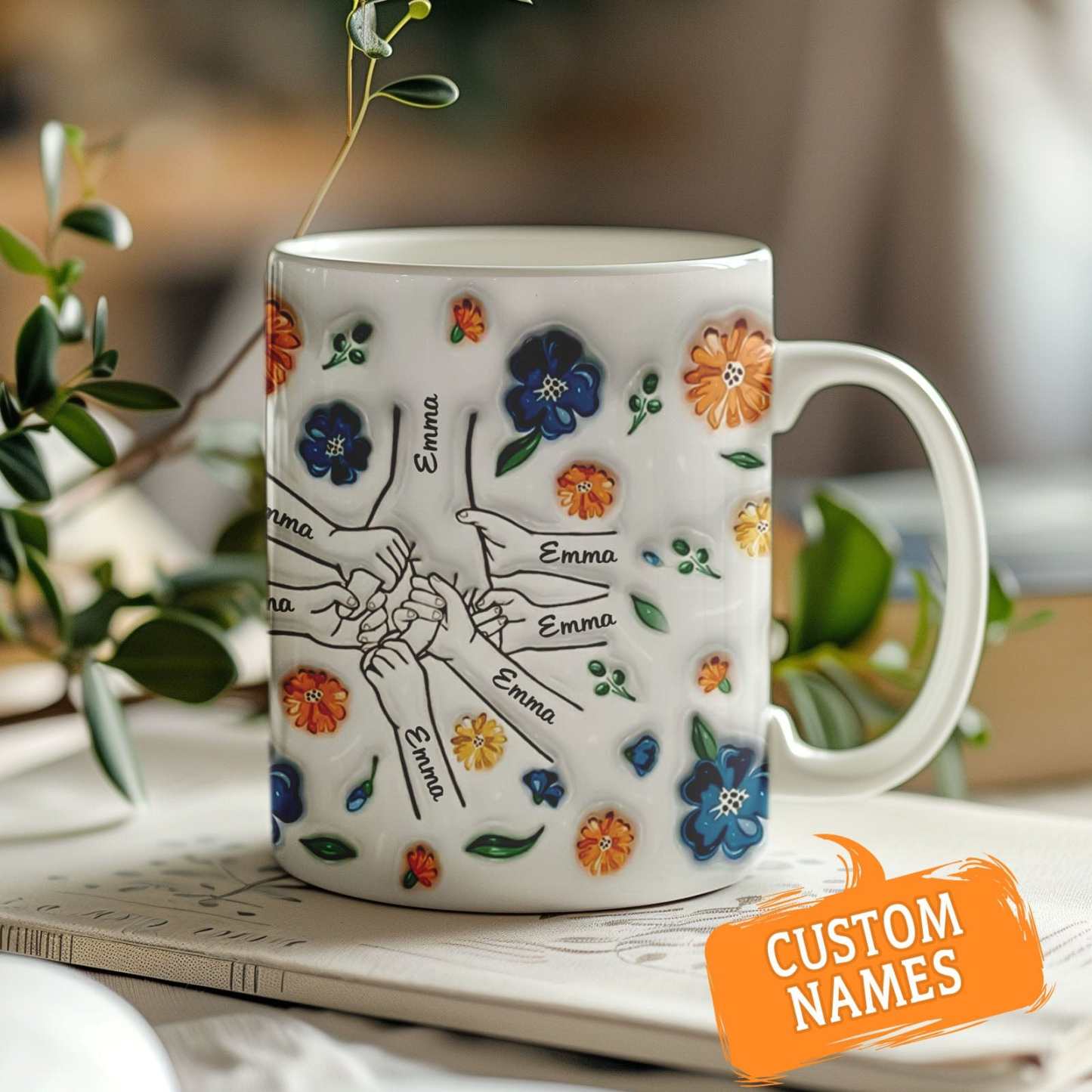 Geburtstagsgeschenk „halte Meine Hand, Halte Mein Herz", Personalisierter 3d-becher Mit Aufgeblasenem Effekt, Muttertagsgeschenk Für Mama Und Oma - 