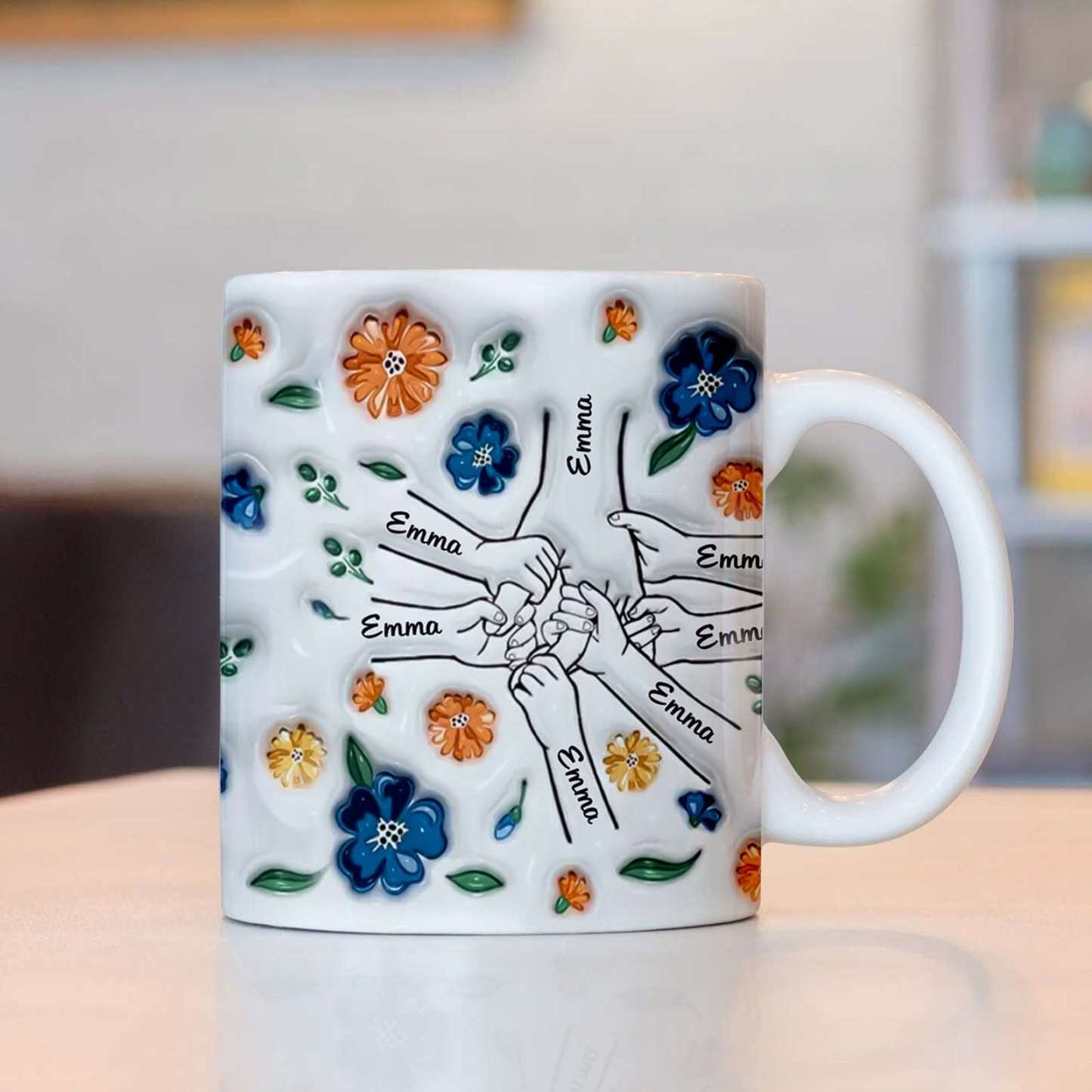 Geburtstagsgeschenk „halte Meine Hand, Halte Mein Herz", Personalisierter 3d-becher Mit Aufgeblasenem Effekt, Muttertagsgeschenk Für Mama Und Oma - 