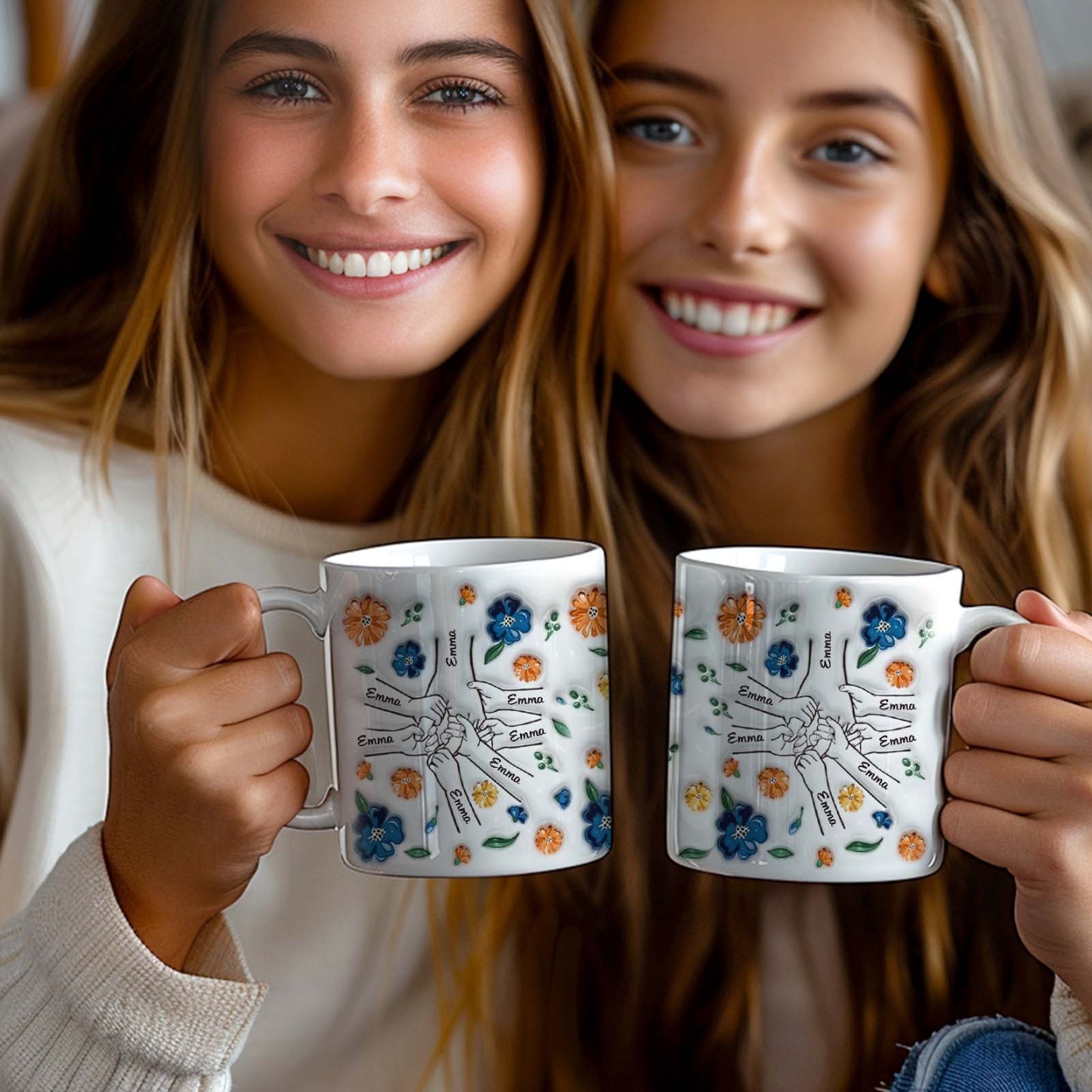 Geburtstagsgeschenk „halte Meine Hand, Halte Mein Herz", Personalisierter 3d-becher Mit Aufgeblasenem Effekt, Muttertagsgeschenk Für Mama Und Oma - 