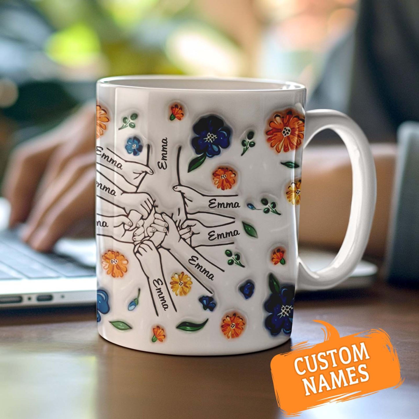 Geburtstagsgeschenk „halte Meine Hand, Halte Mein Herz", Personalisierter 3d-becher Mit Aufgeblasenem Effekt, Muttertagsgeschenk Für Mama Und Oma - 