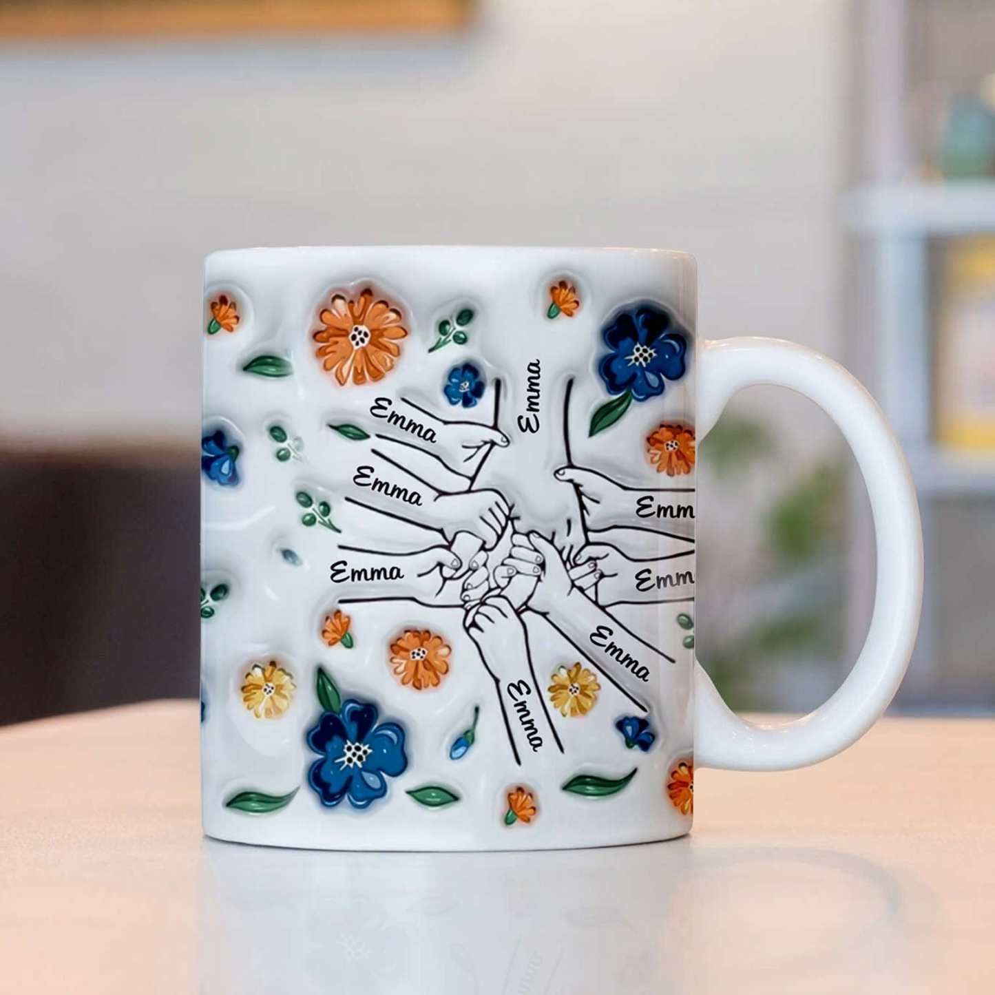 Geburtstagsgeschenk „halte Meine Hand, Halte Mein Herz", Personalisierter 3d-becher Mit Aufgeblasenem Effekt, Muttertagsgeschenk Für Mama Und Oma - 